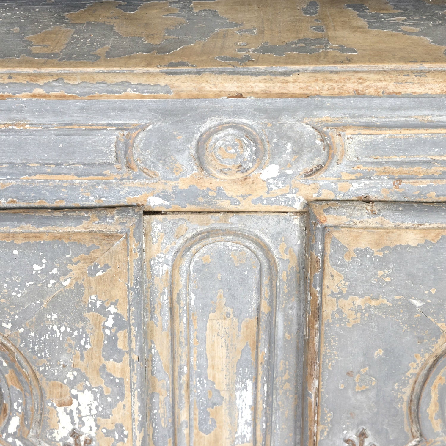 19th Century French Country Louis XV Style Painted Chateau Buffet Deux Corps