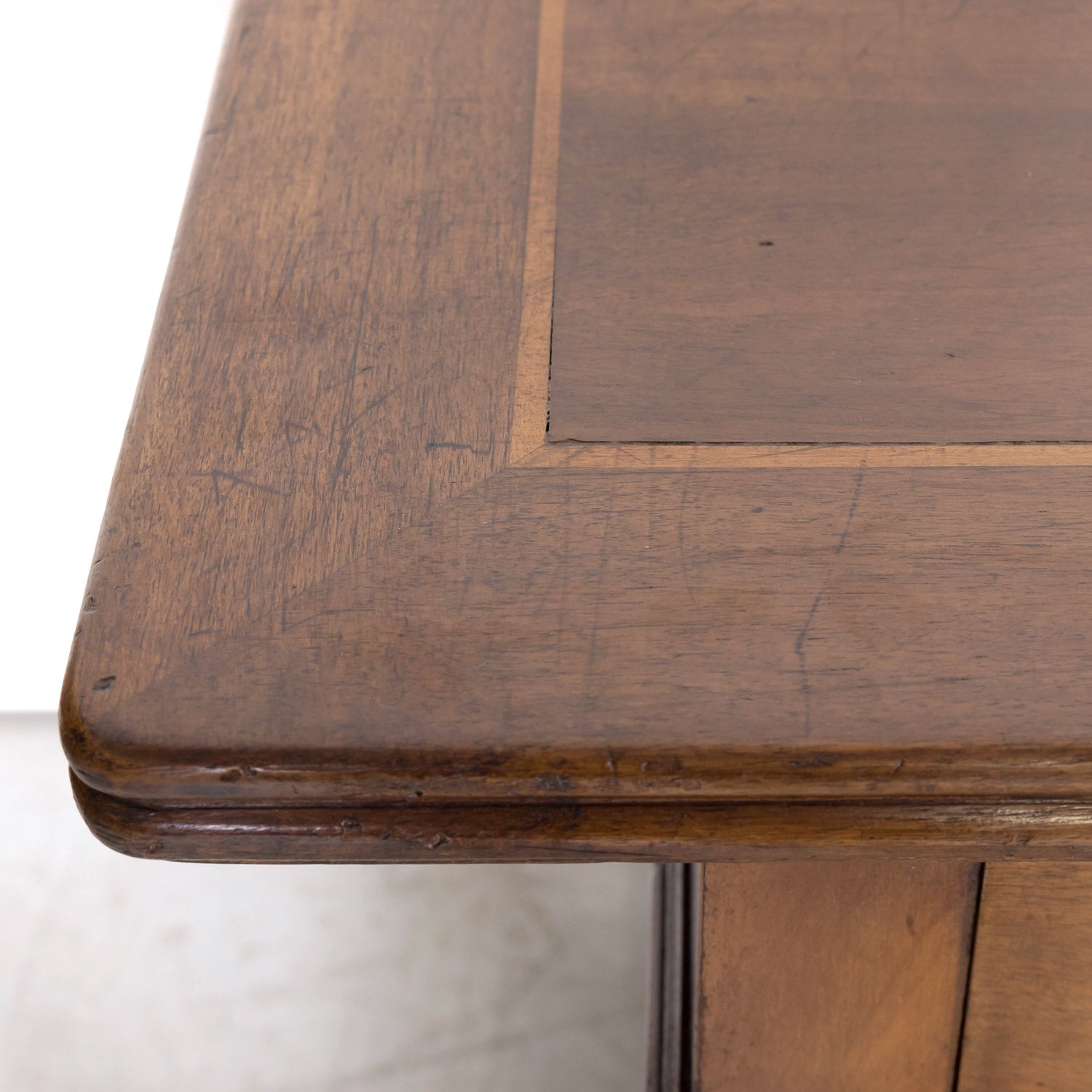 Grand 18th Century French Directoire Period Walnut Draper's Table with Marquetry Band