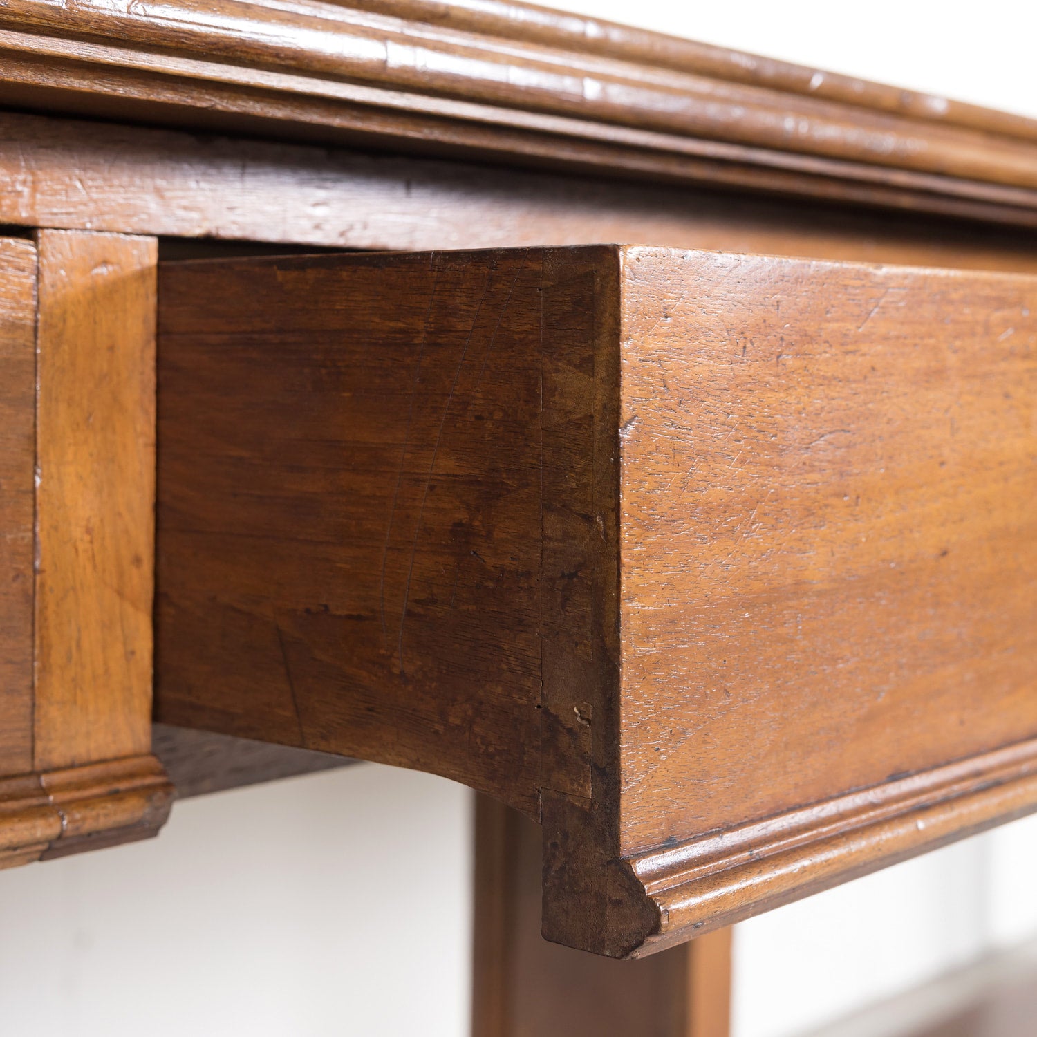 Grand 18th Century French Directoire Period Walnut Draper's Table with Marquetry Band