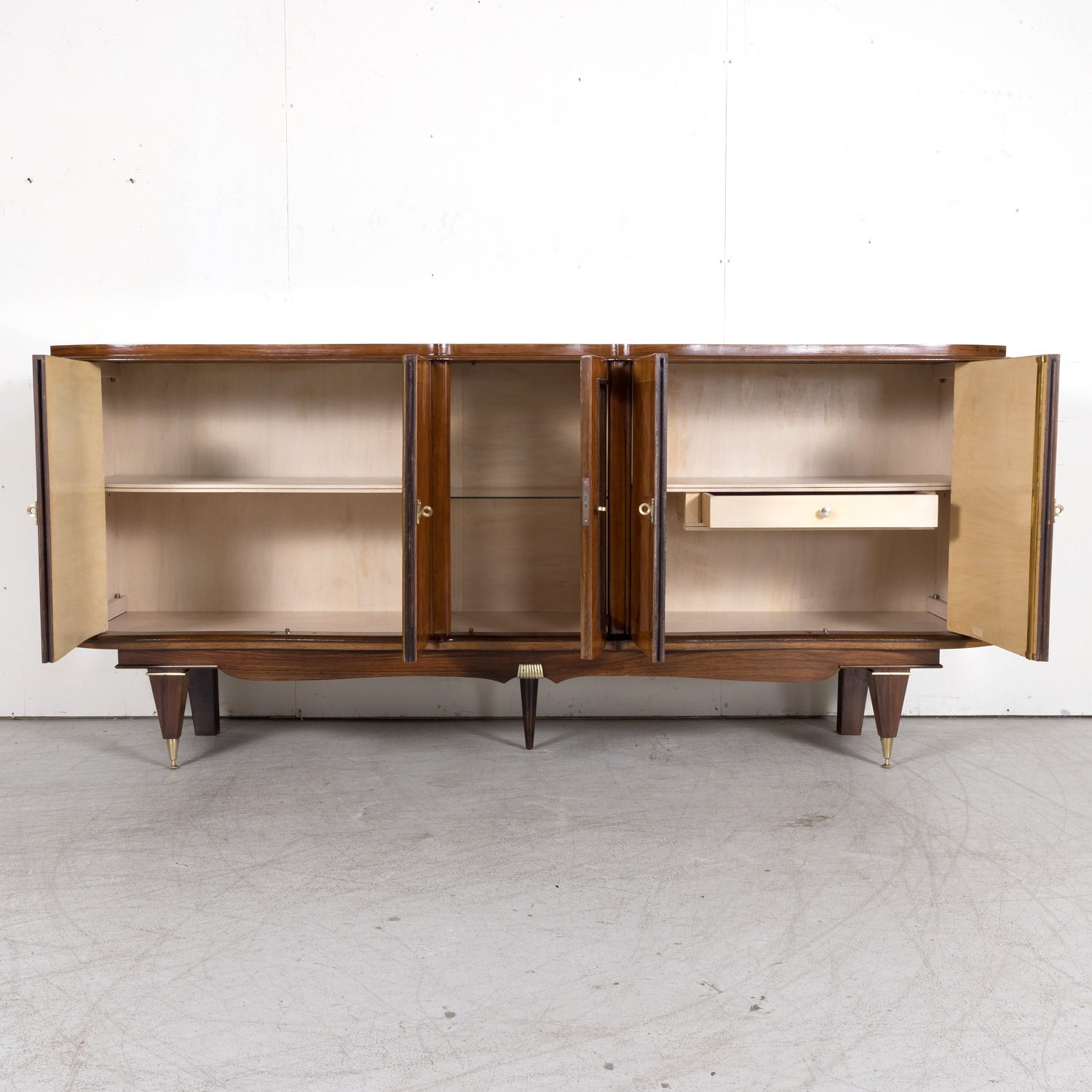 French Art Deco Mahogany and Palisander Parquetry Buffet or Sideboard