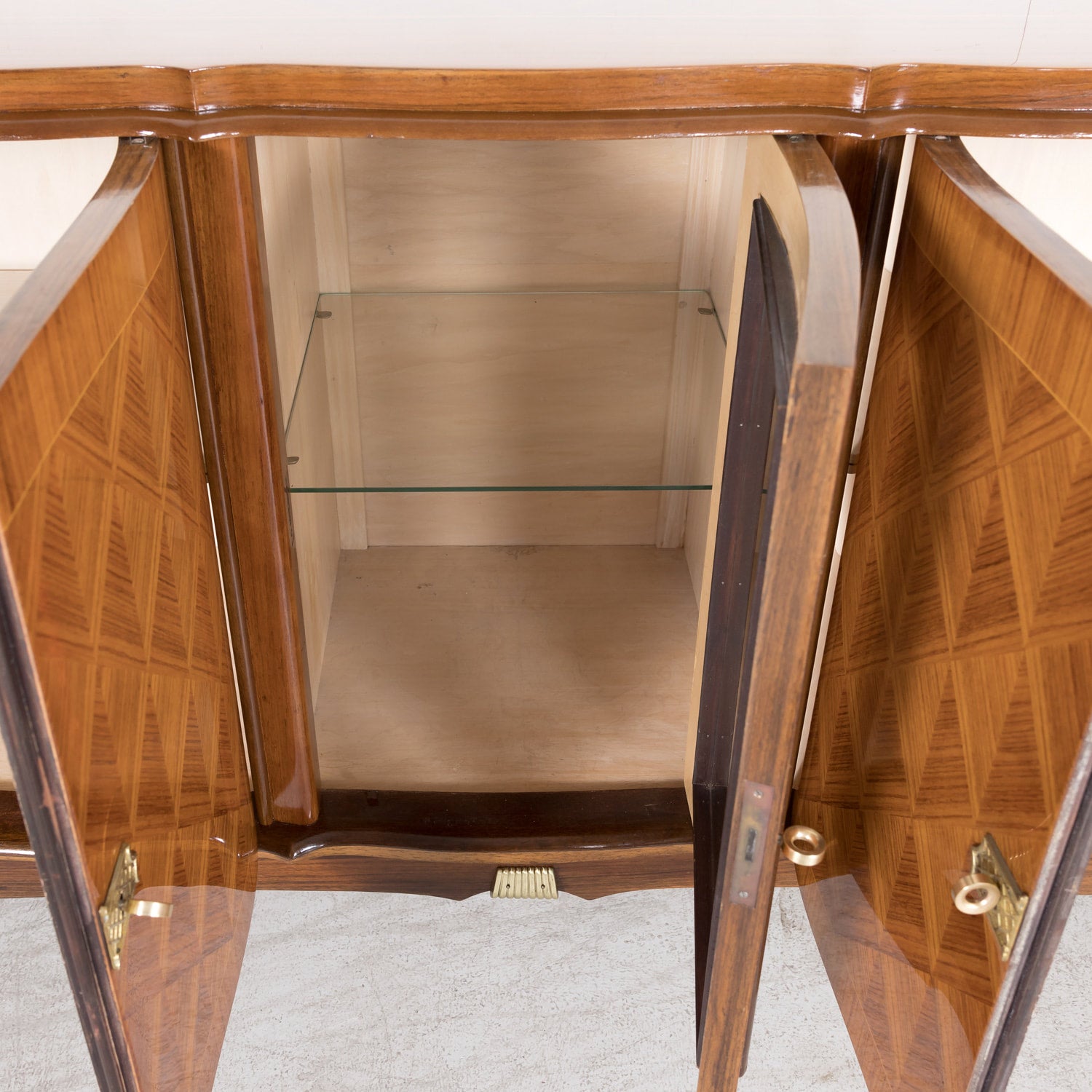 French Art Deco Mahogany and Palisander Parquetry Buffet or Sideboard