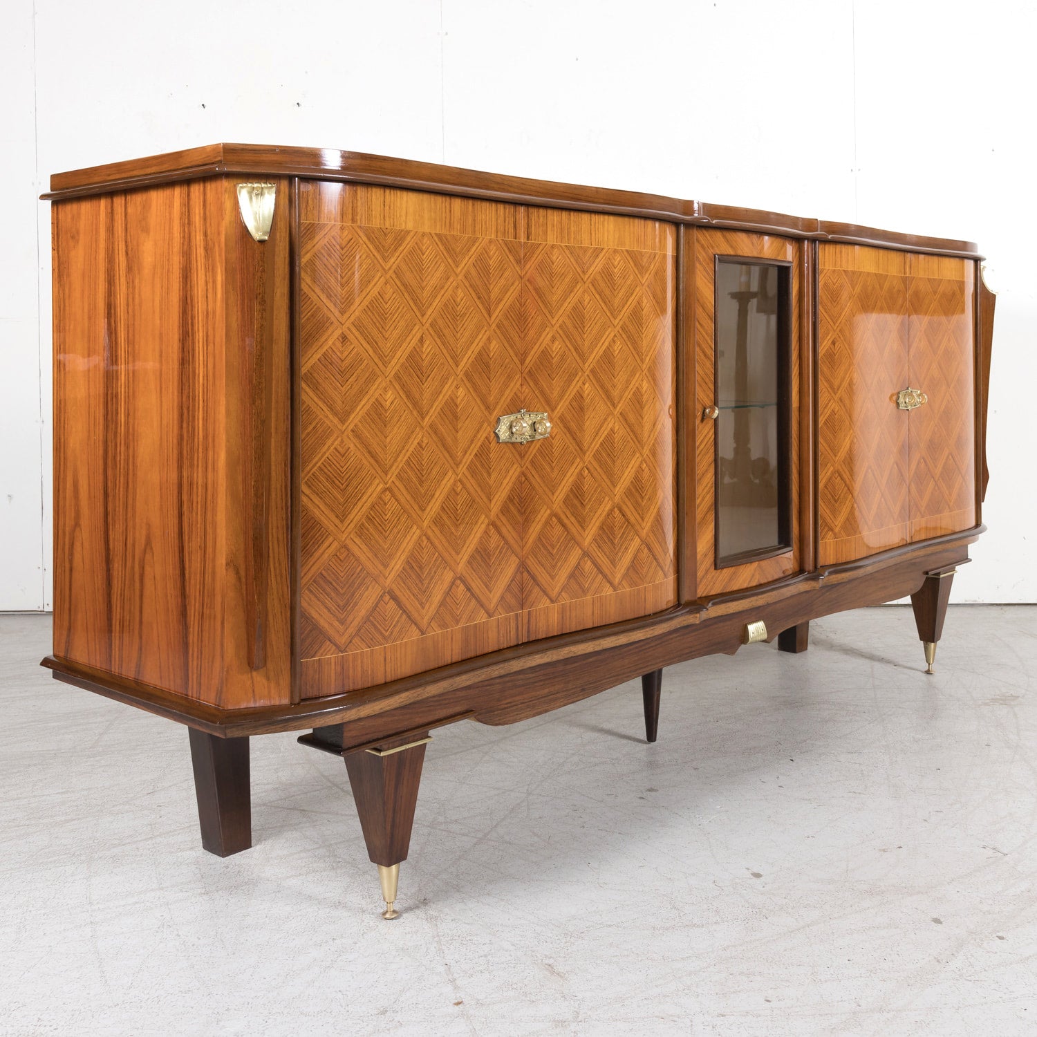 French Art Deco Mahogany and Palisander Parquetry Buffet or Sideboard