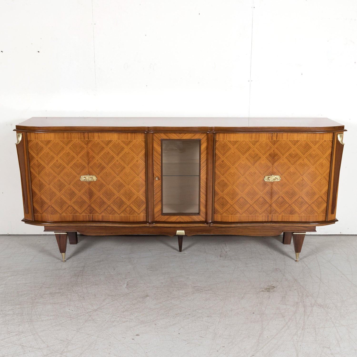 French Art Deco Mahogany and Palisander Parquetry Buffet or Sideboard