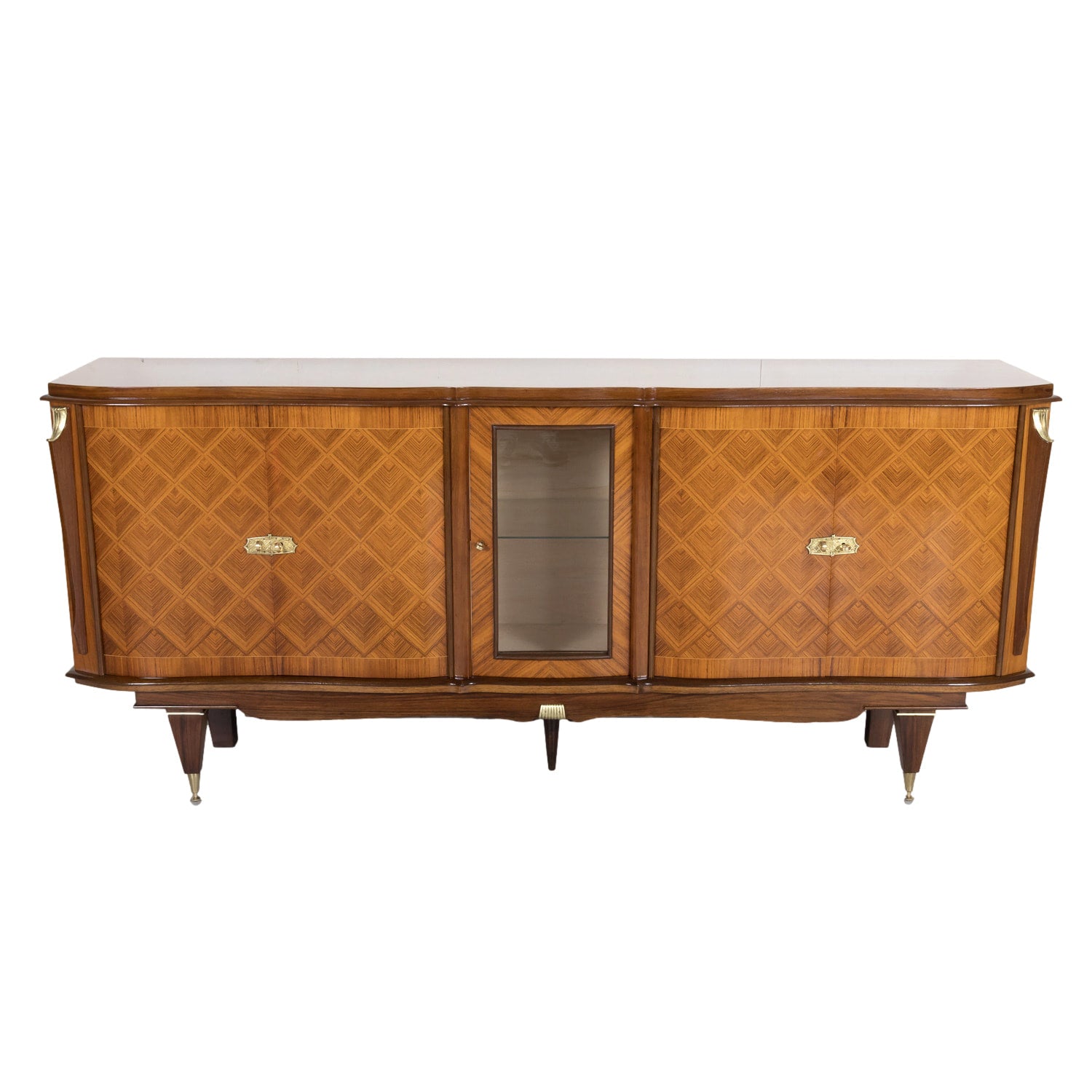 French Art Deco Mahogany and Palisander Parquetry Buffet or Sideboard
