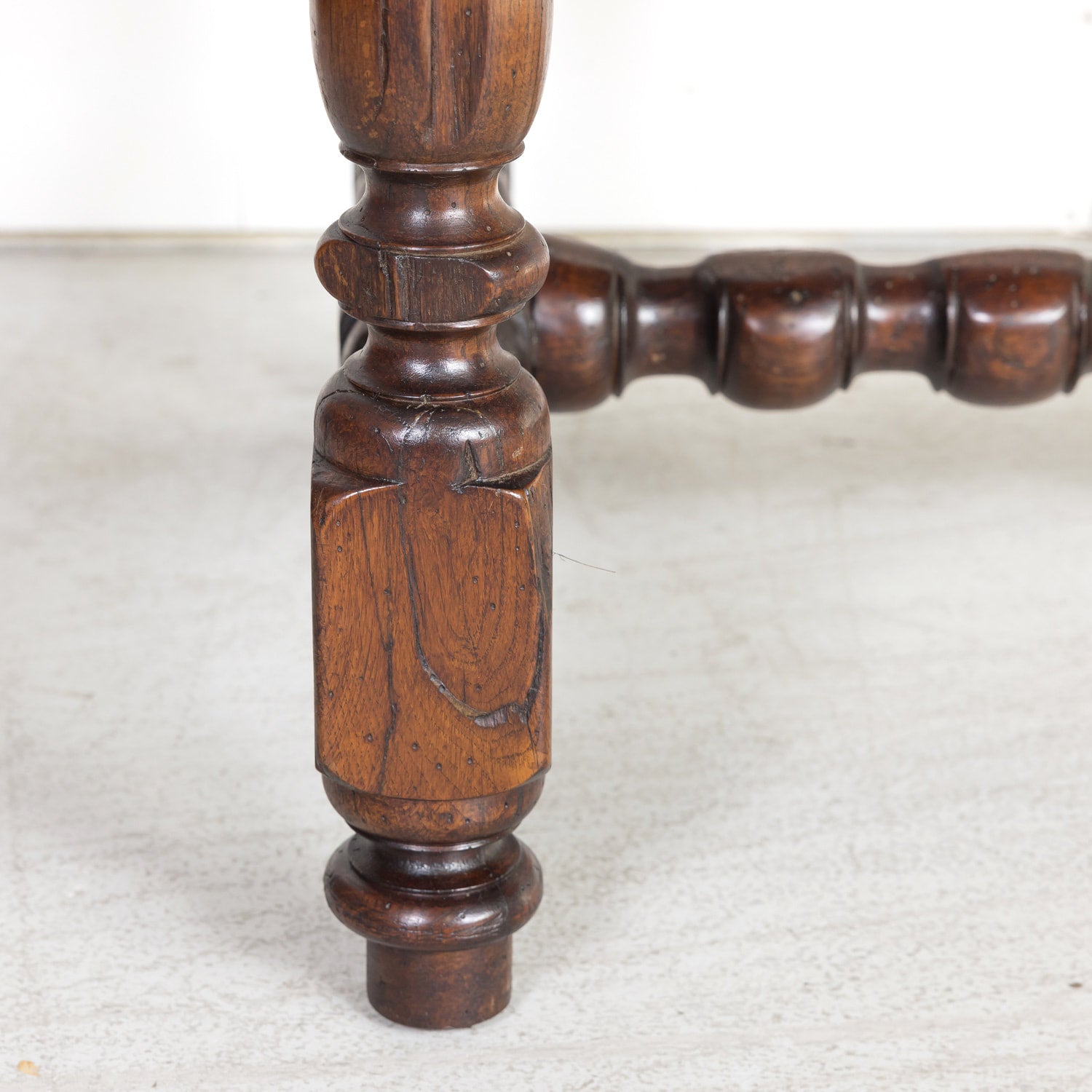 19th Century French Louis Philippe Style Oak Desk with Two Drawers