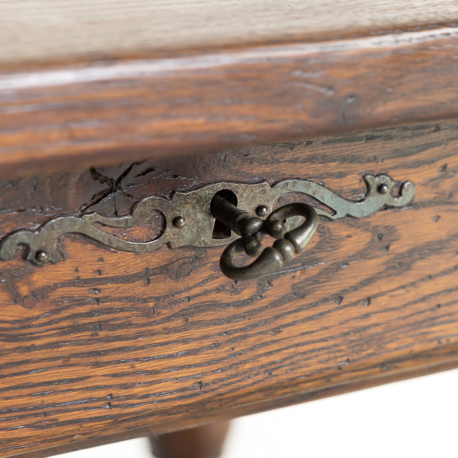19th Century French Louis Philippe Style Oak Desk with Two Drawers