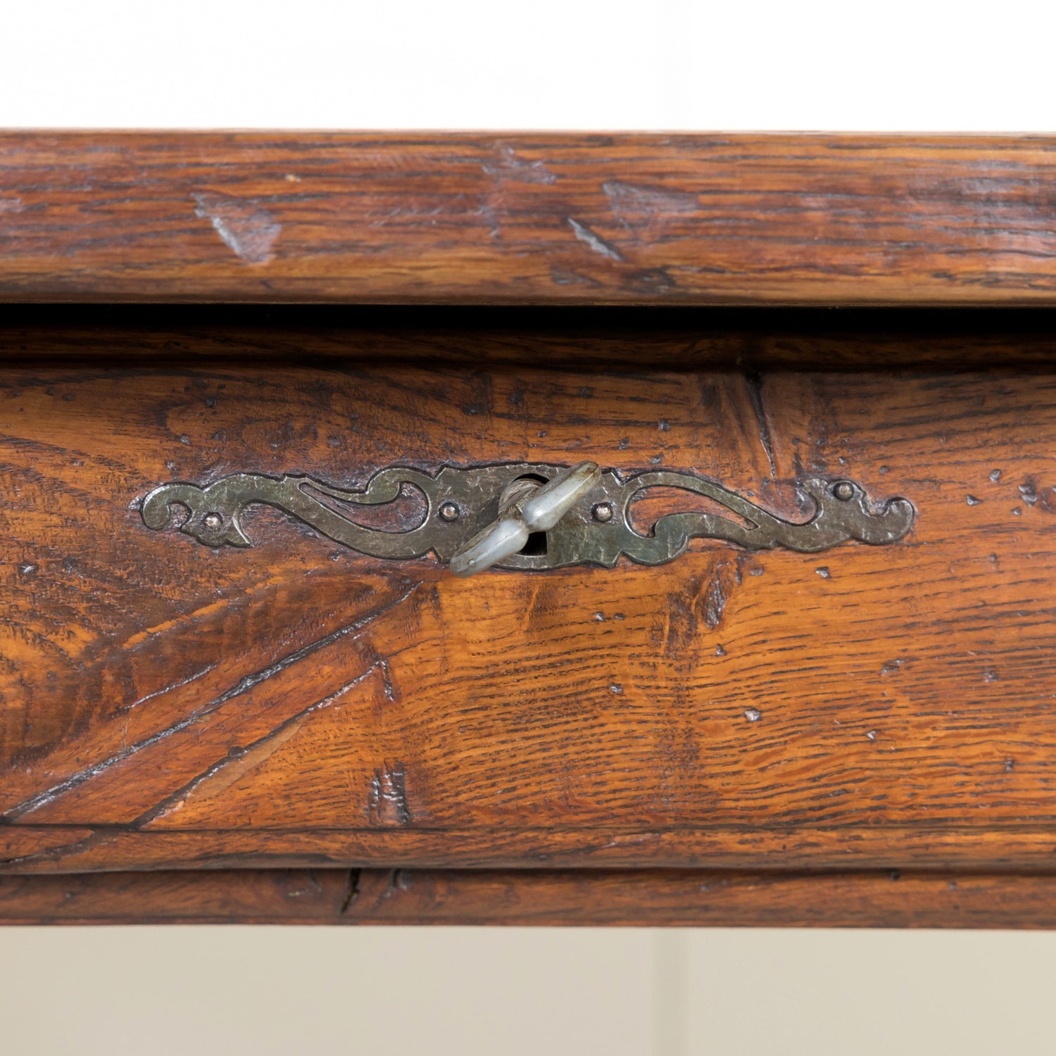 19th Century French Louis Philippe Style Oak Desk with Two Drawers