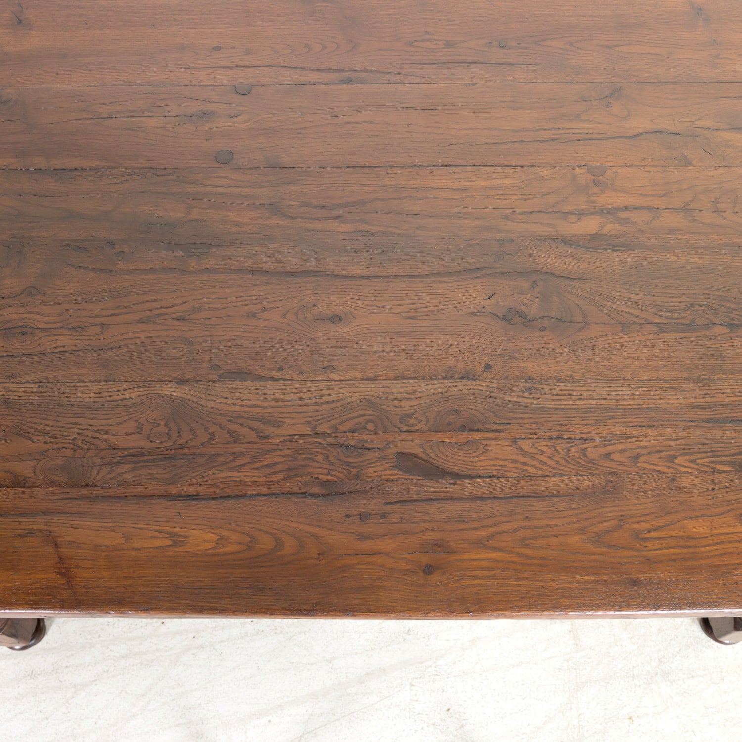 19th Century French Louis Philippe Style Oak Desk with Two Drawers
