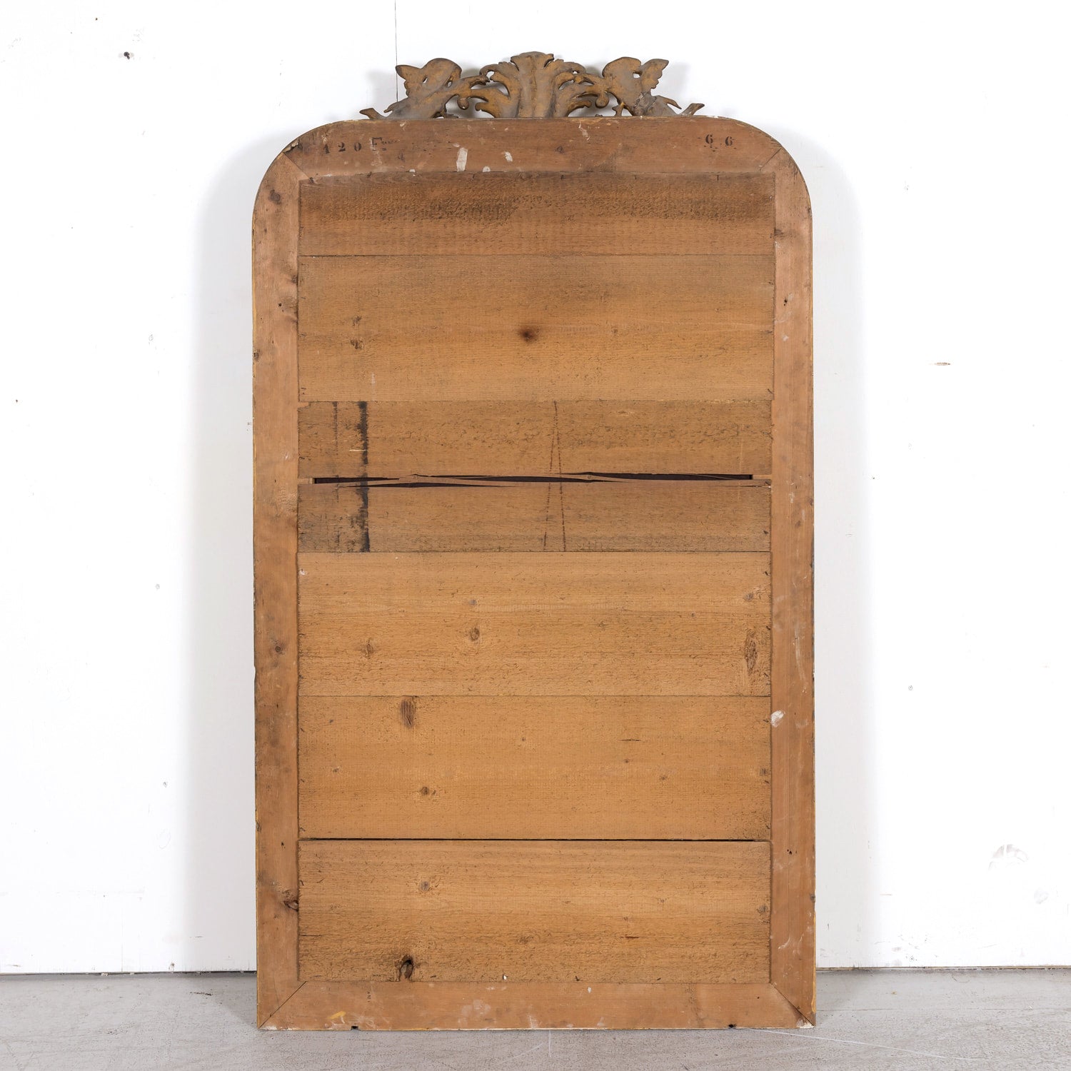 Large 19th Century French Louis Philippe Style Giltwood Mirror with Crest