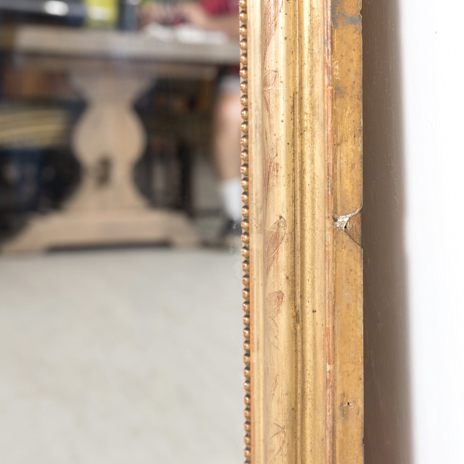 Large 19th Century French Louis Philippe Style Giltwood Mirror with Crest