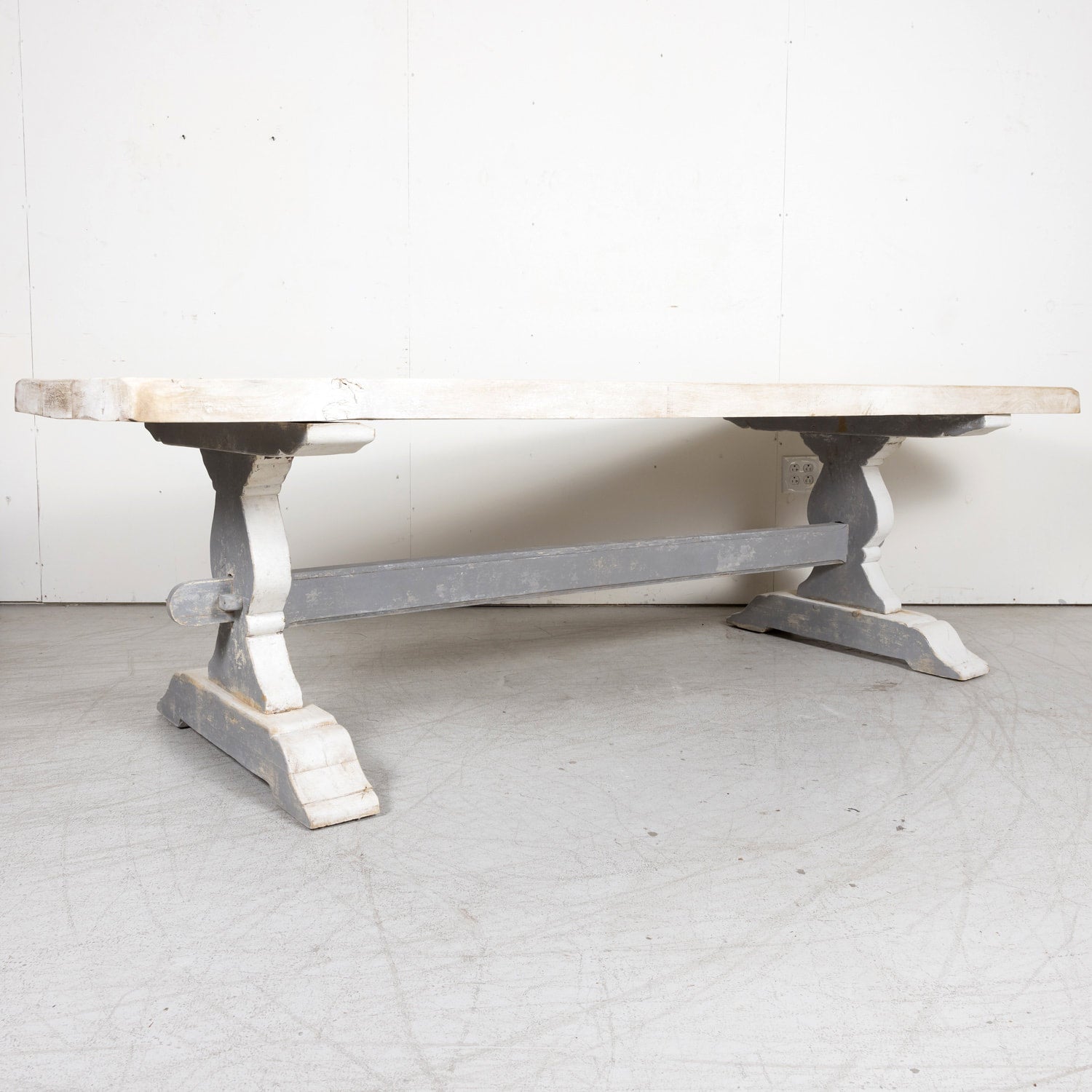 19th Century French Painted Trestle Dining Table