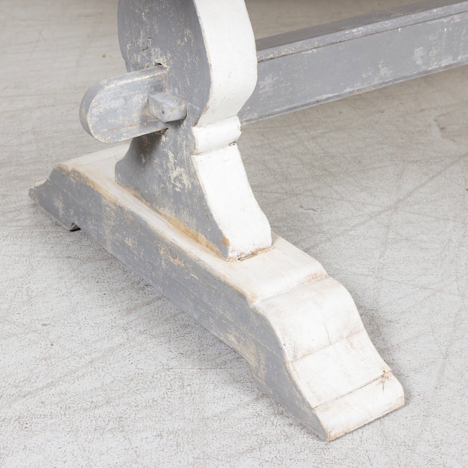 19th Century French Painted Trestle Dining Table