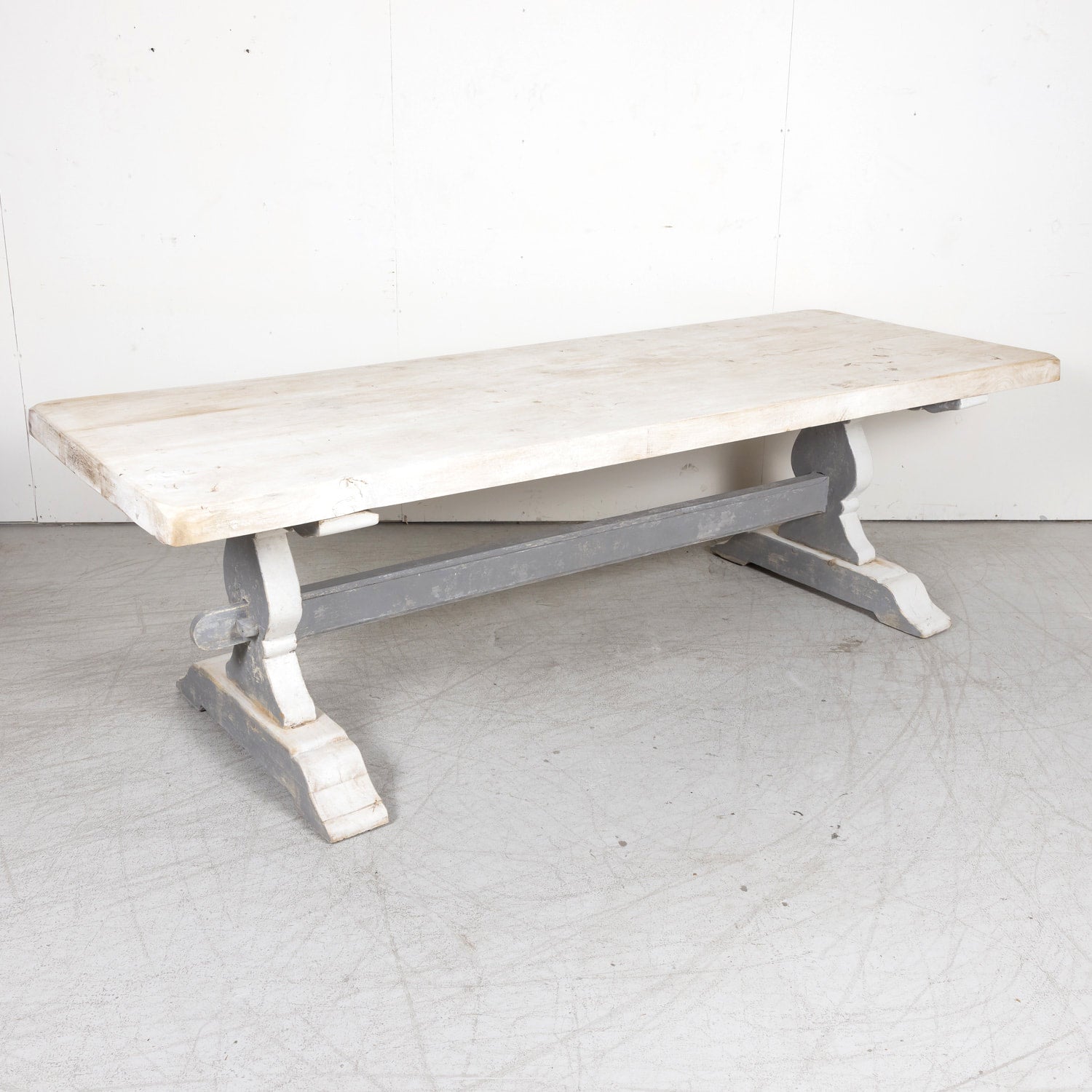 19th Century French Painted Trestle Dining Table