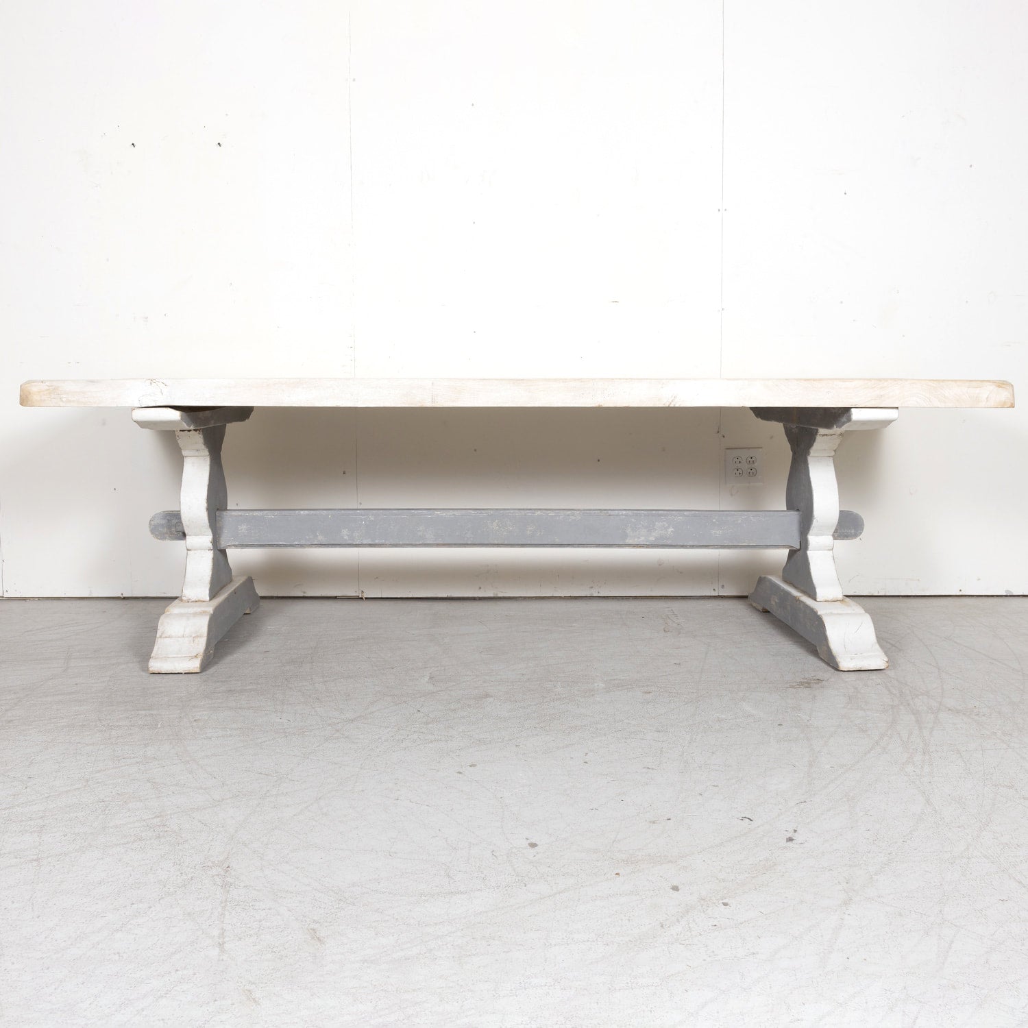 19th Century French Painted Trestle Dining Table