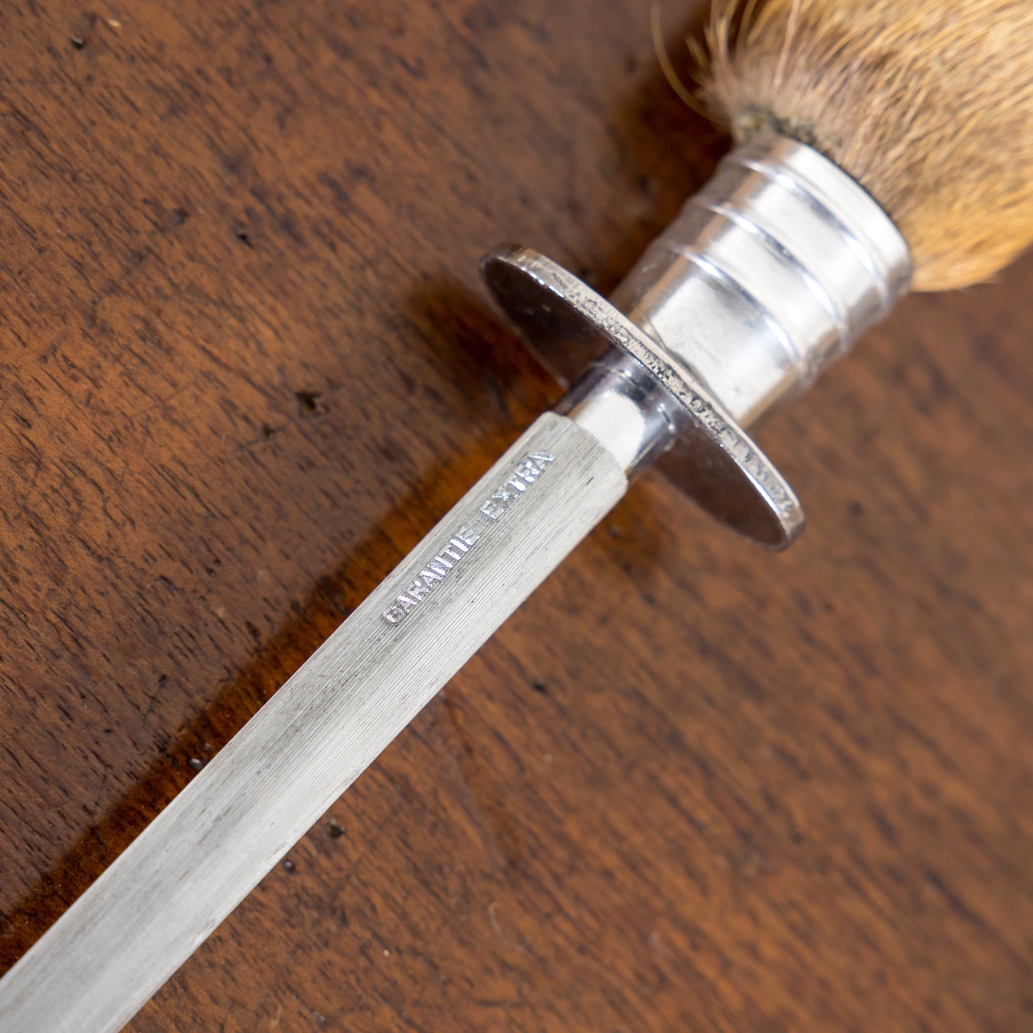 Vintage 4-Piece French Stainless Steel and Deer Hoof Carving Set