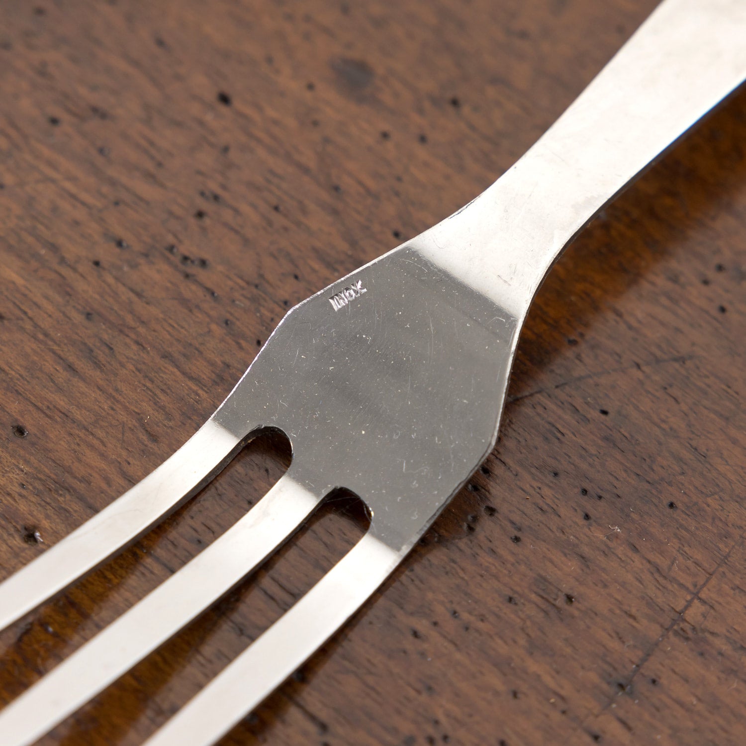 Vintage 4-Piece French Stainless Steel and Deer Hoof Carving Set