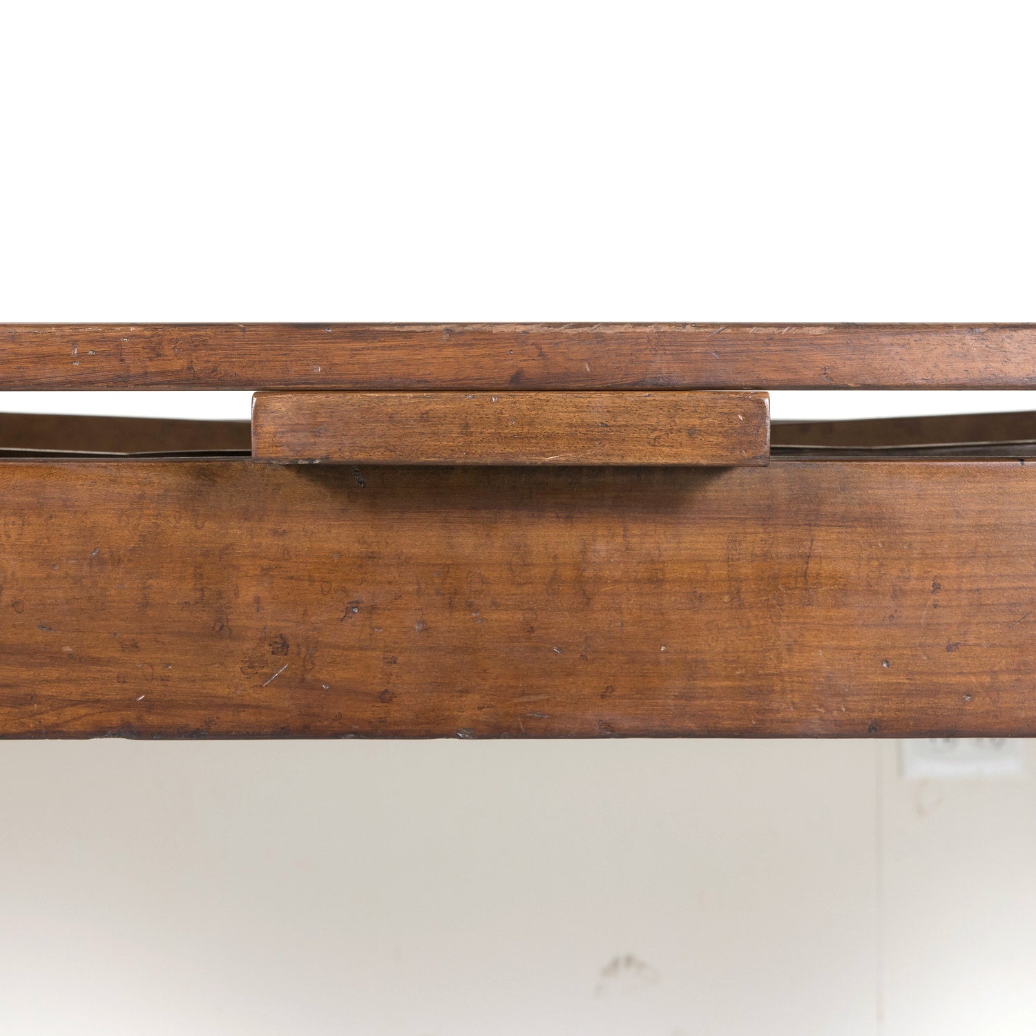 19th Century French Louis XVI Style Walnut Draw Leaf or Refectory Dining Table with Light Walnut Parquetry Bands