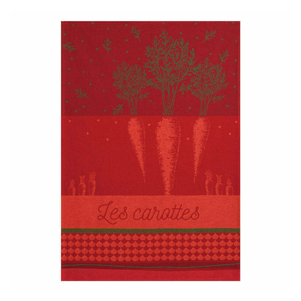 French Jaquard Carrots or Les Carrottes Tea Towel by Coucke