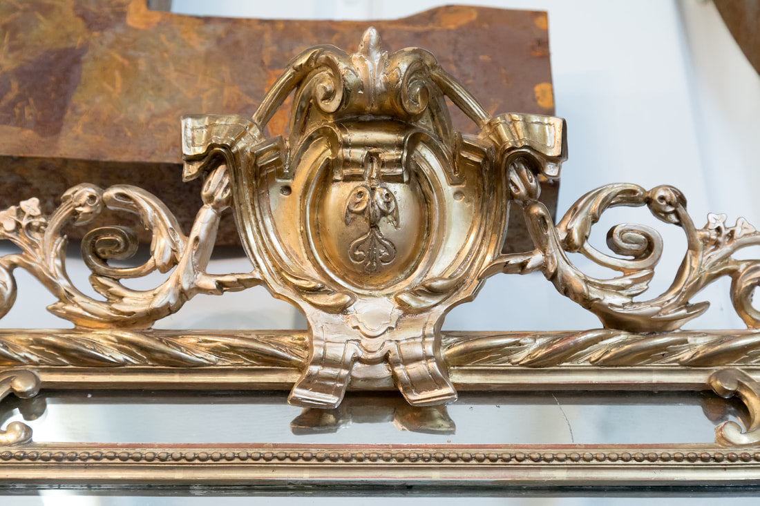 19th Century French Napoleon III Giltwood Pareclose Mirror