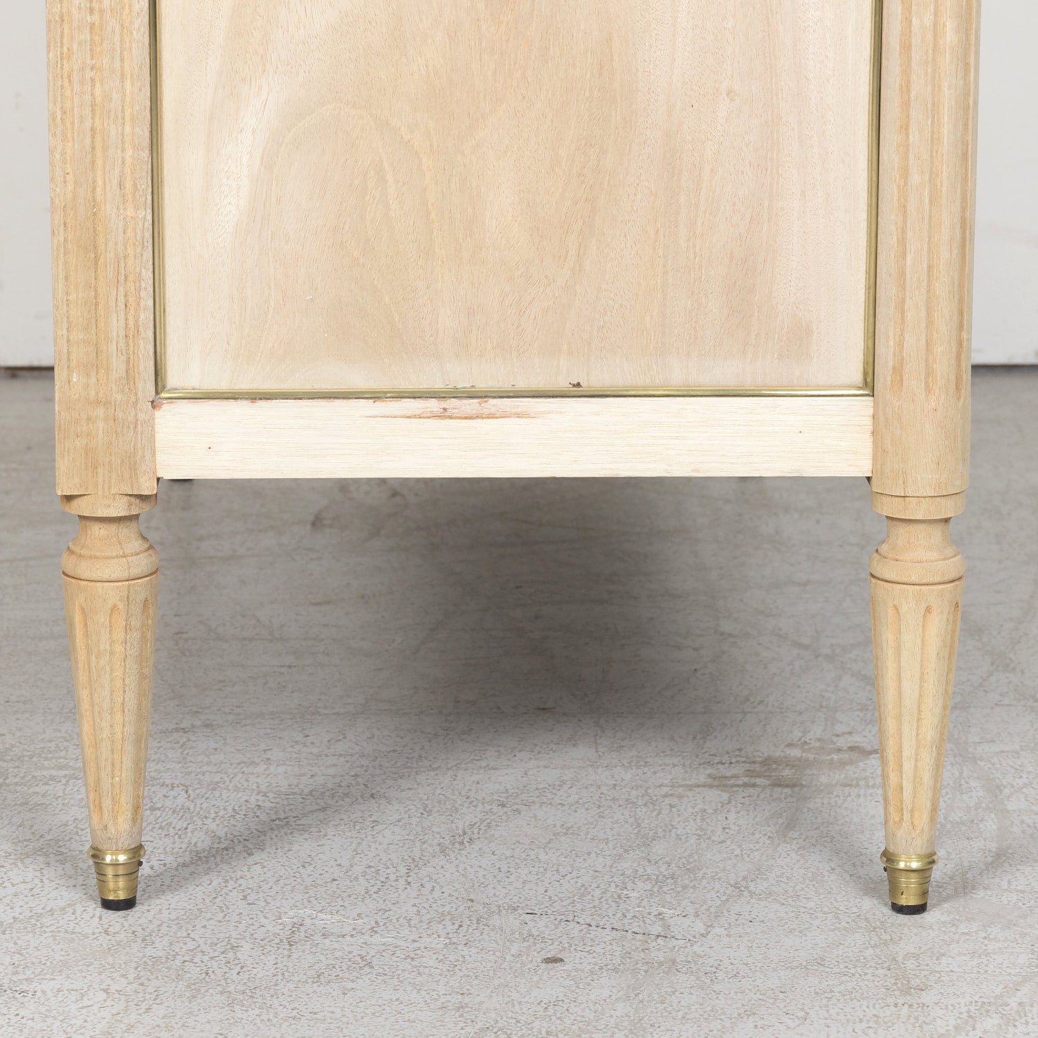 Antique French Louis XVI Style Bleached Mahogany Three Drawer Commode with Carrara Marble Top