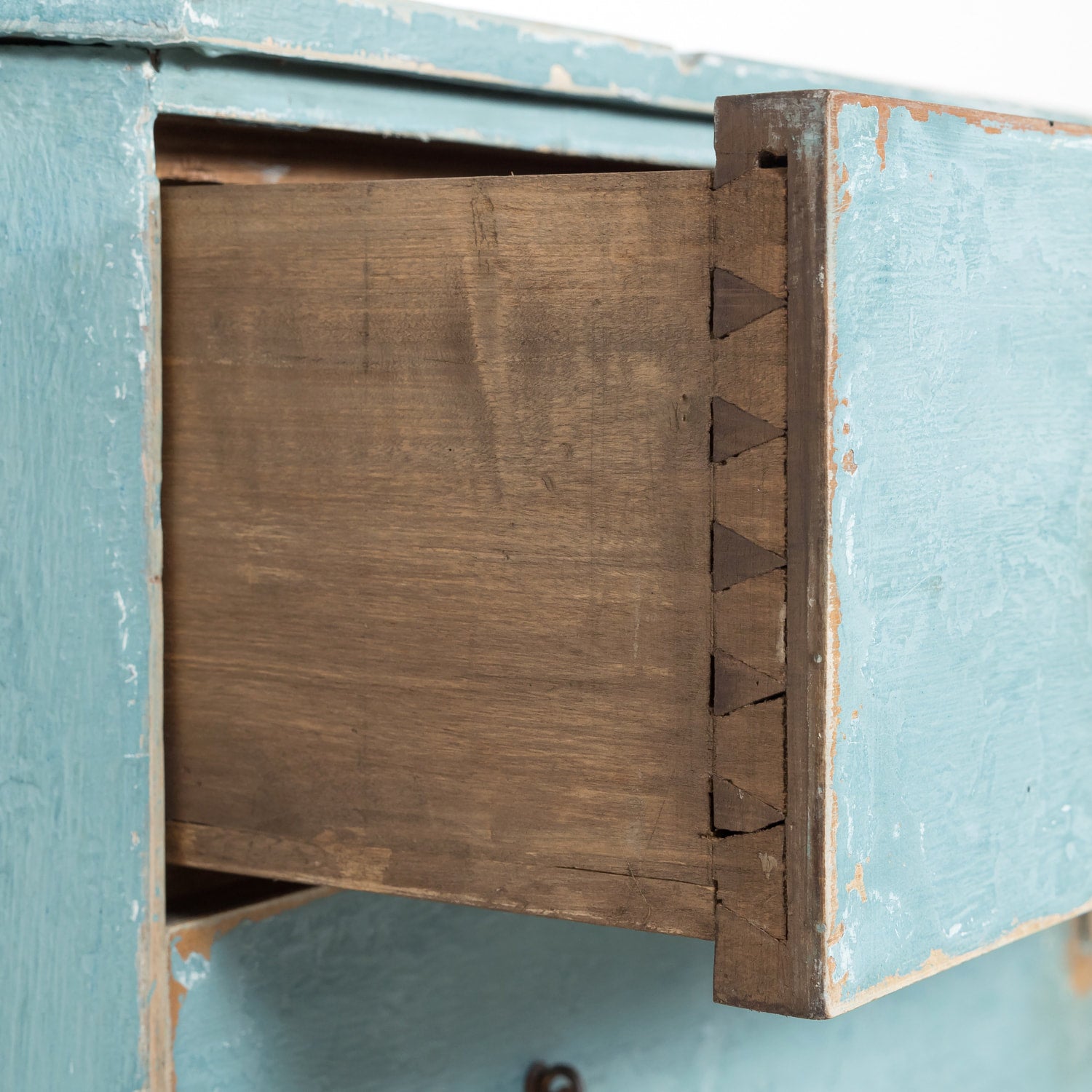 Pair of Late 19th Century French Louis XVI Style Aqua or Teal Painted Three-Drawer Commodes