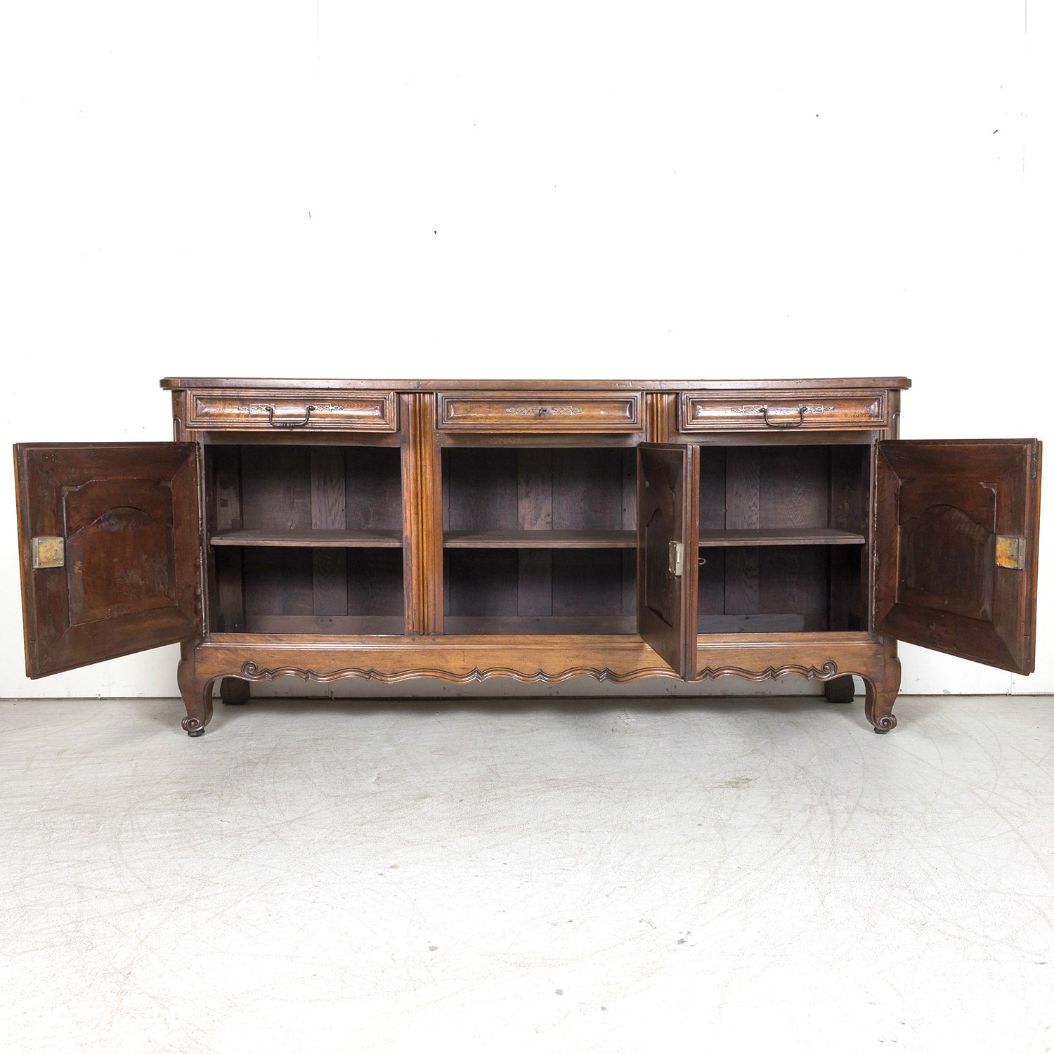18th Century French Country Louis XV Period Walnut Enfilade Buffet