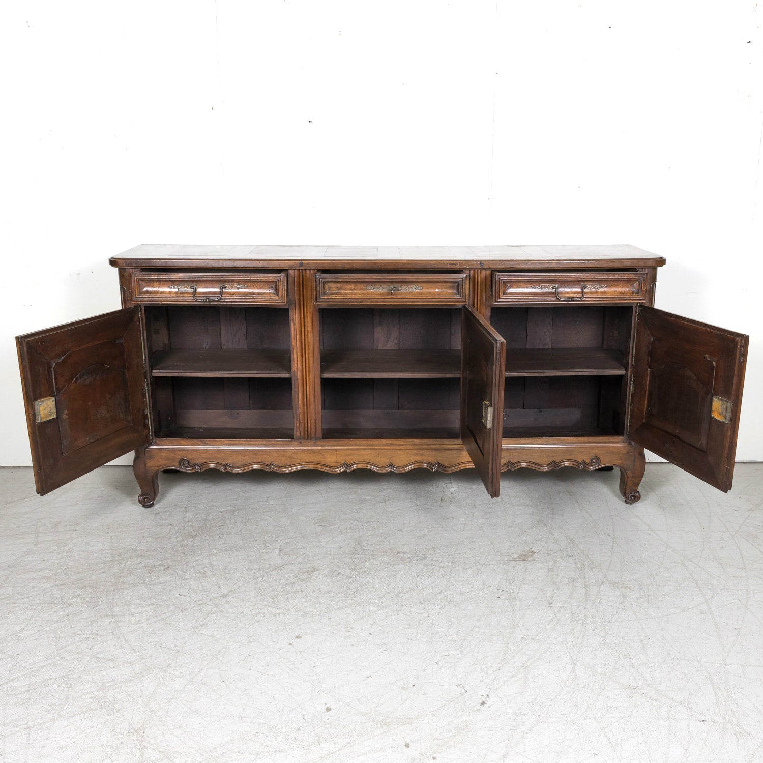 18th Century French Country Louis XV Period Walnut Enfilade Buffet