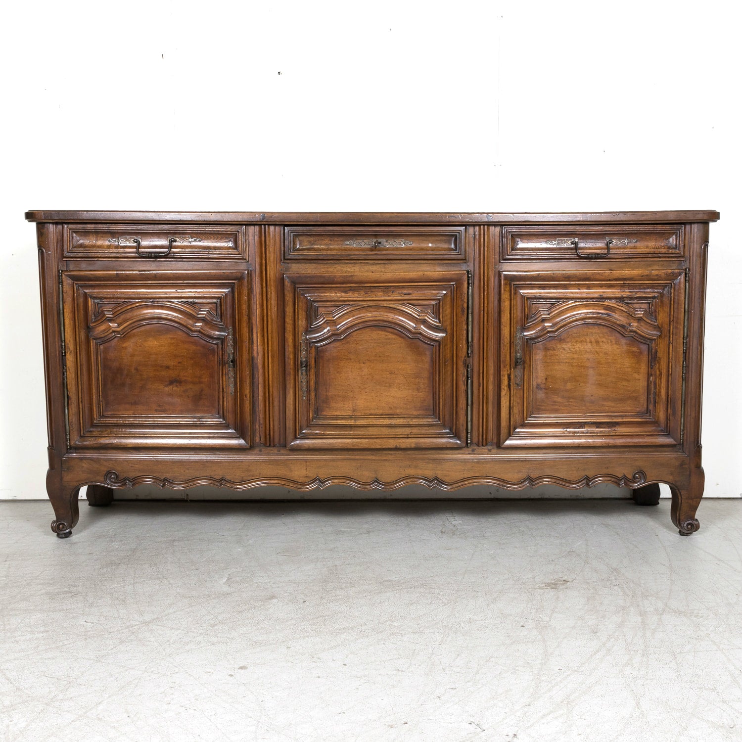 18th Century French Country Louis XV Period Walnut Enfilade Buffet