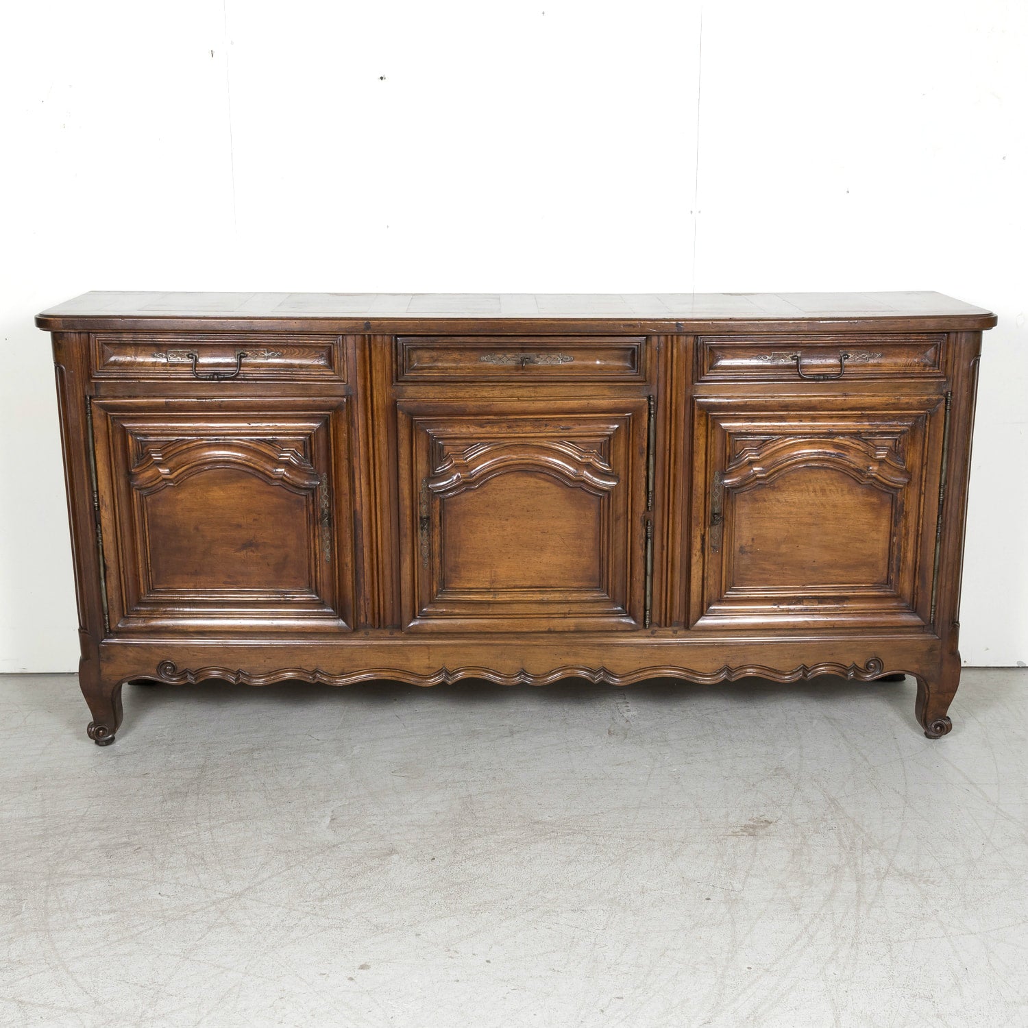 18th Century French Country Louis XV Period Walnut Enfilade Buffet