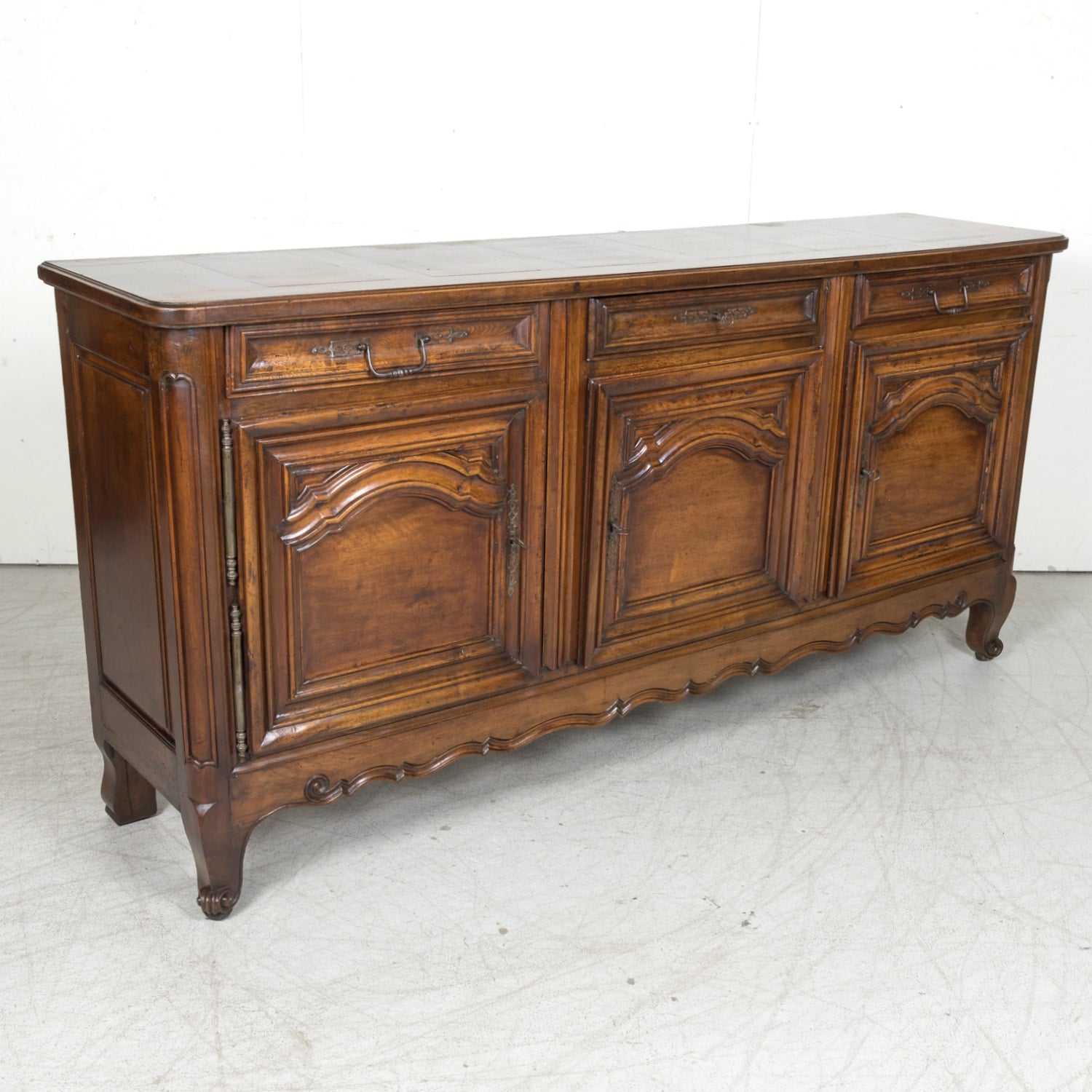 18th Century French Country Louis XV Period Walnut Enfilade Buffet