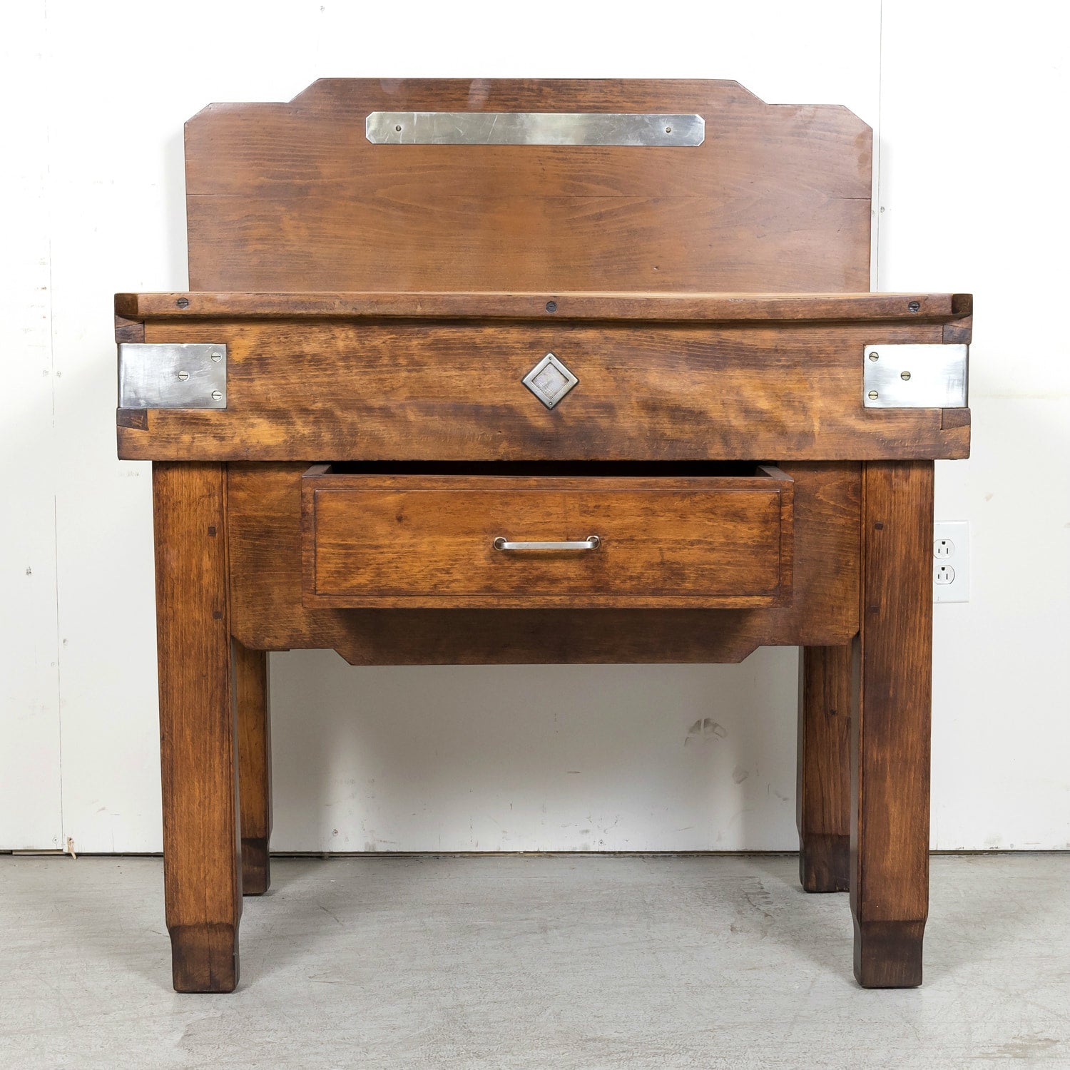 1920s French Art Deco Period Billot de Boucher or Butcher Table