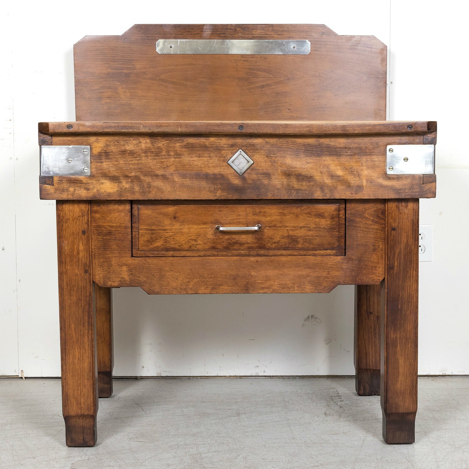 1920s French Art Deco Period Billot de Boucher or Butcher Table