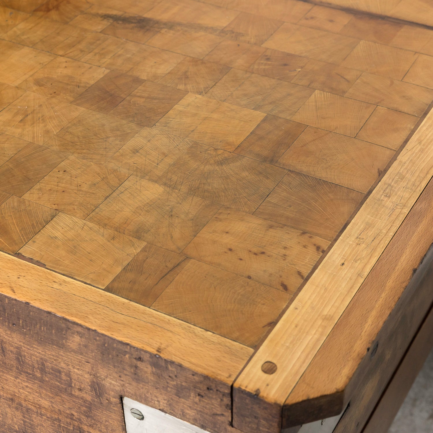 1920s French Art Deco Period Billot de Boucher or Butcher Table