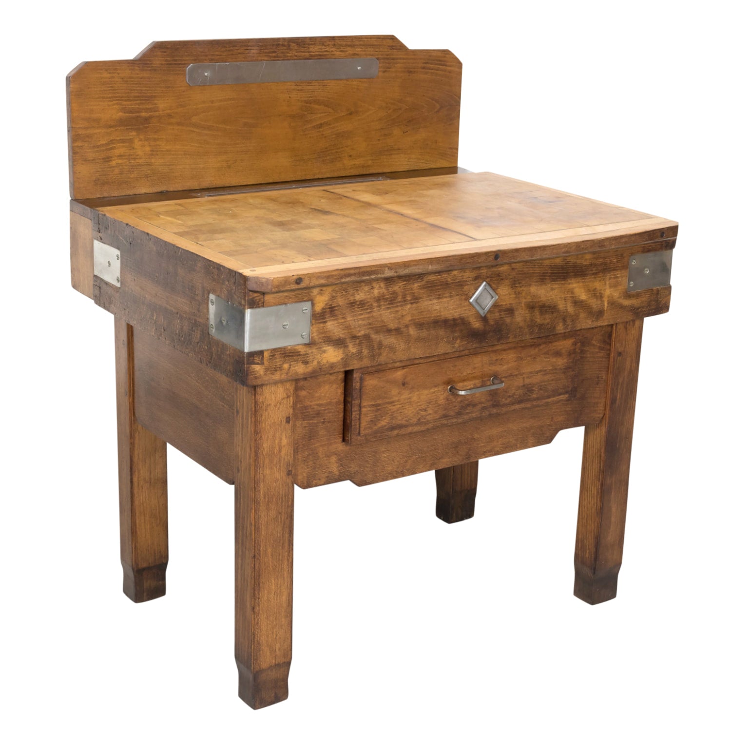 1920s French Art Deco Period Billot de Boucher or Butcher Table