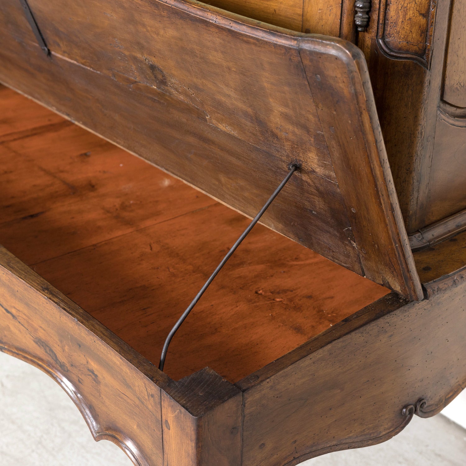 Rare 18th Century French Louis XV Period Walnut Lyonnaise Chateau Bonheur du Jour or Secretary