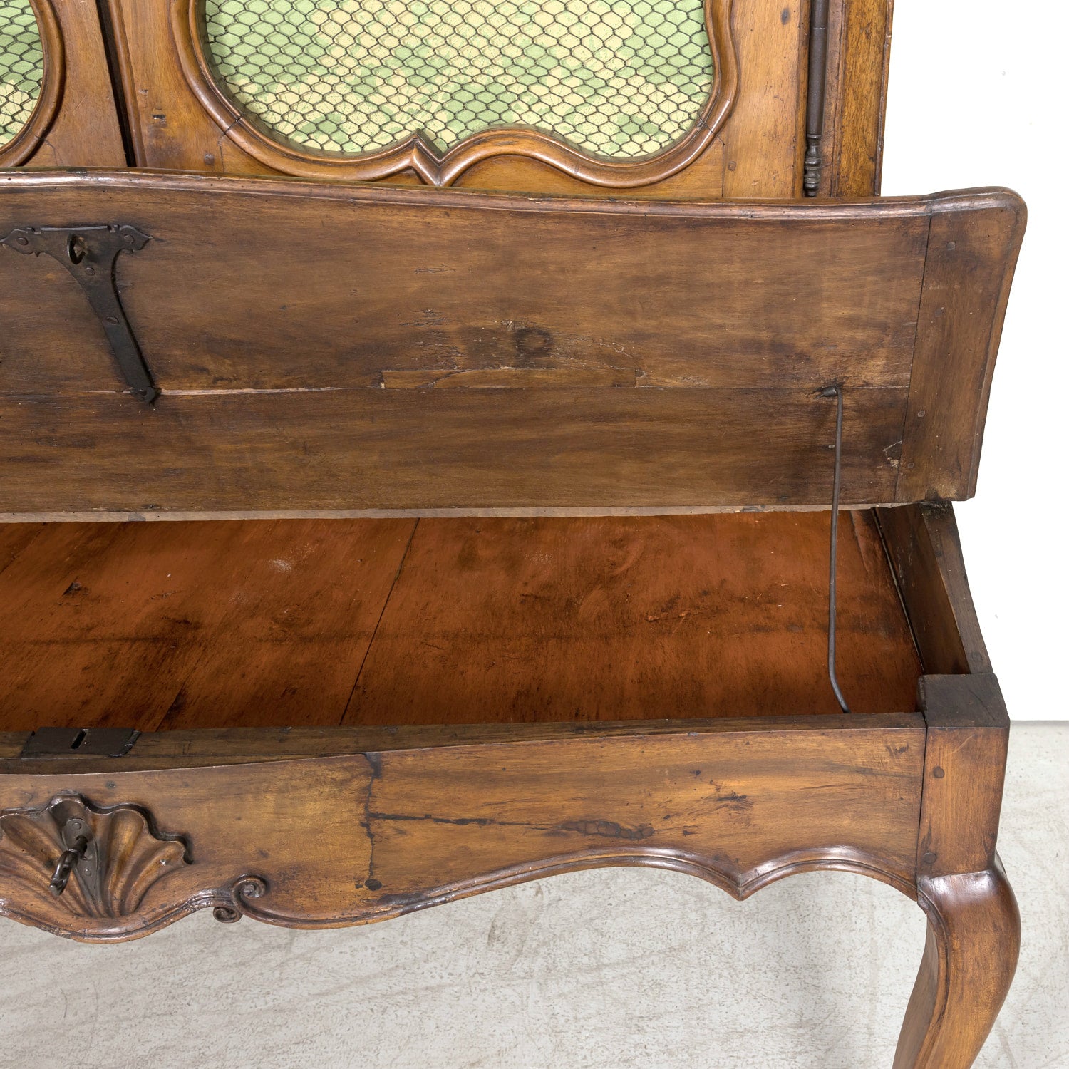 Rare 18th Century French Louis XV Period Walnut Lyonnaise Chateau Bonheur du Jour or Secretary