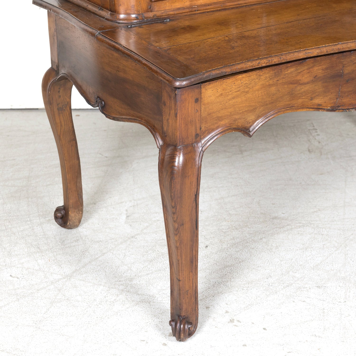 Rare 18th Century French Louis XV Period Walnut Lyonnaise Chateau Bonheur du Jour or Secretary
