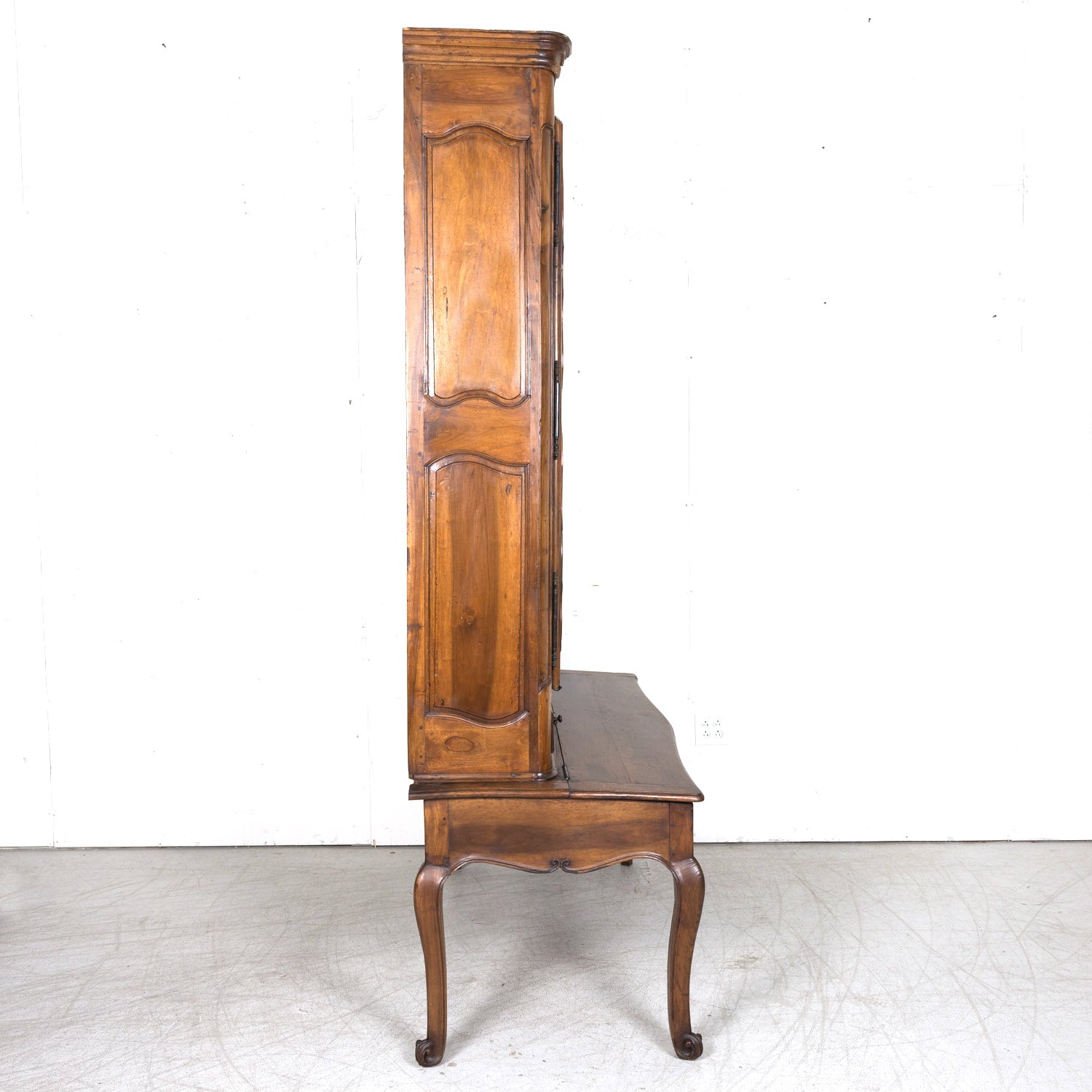 Rare 18th Century French Louis XV Period Walnut Lyonnaise Chateau Bonheur du Jour or Secretary