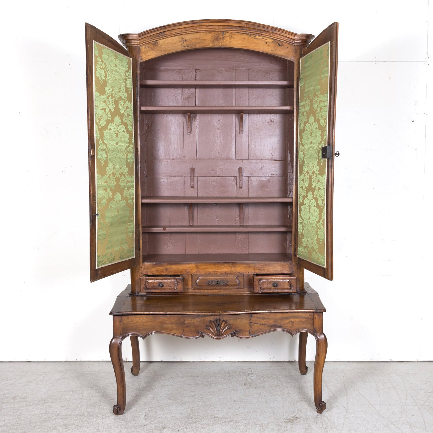 Rare 18th Century French Louis XV Period Walnut Lyonnaise Chateau Bonheur du Jour or Secretary