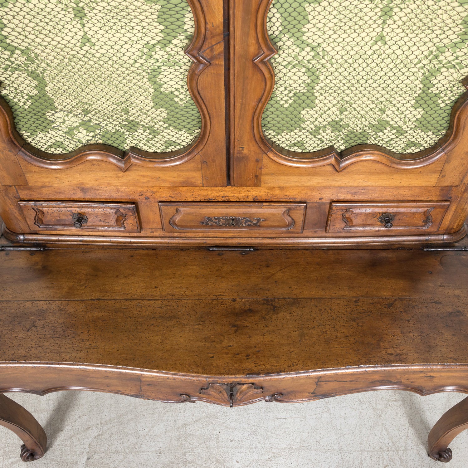 Rare 18th Century French Louis XV Period Walnut Lyonnaise Chateau Bonheur du Jour or Secretary