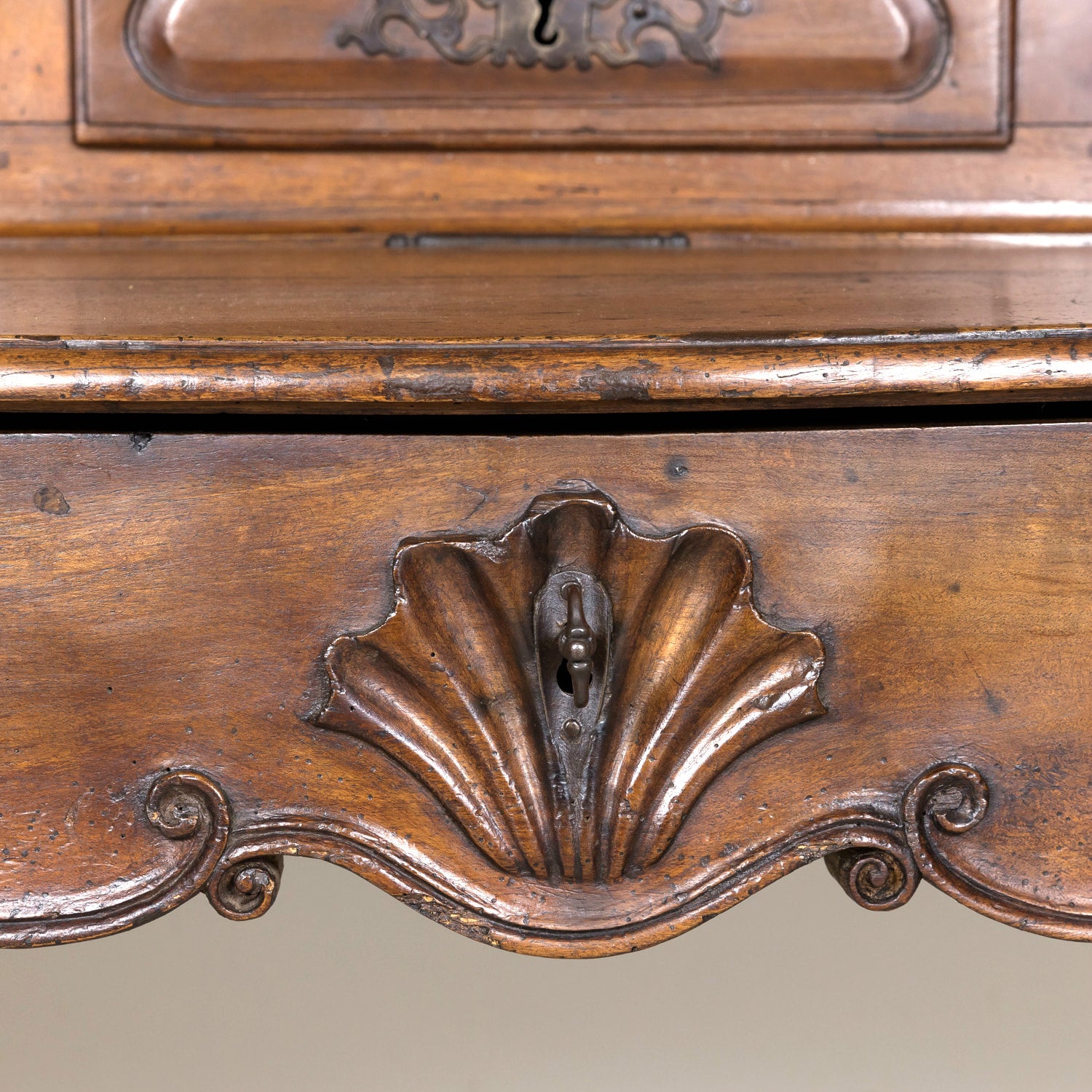 Rare 18th Century French Louis XV Period Walnut Lyonnaise Chateau Bonheur du Jour or Secretary