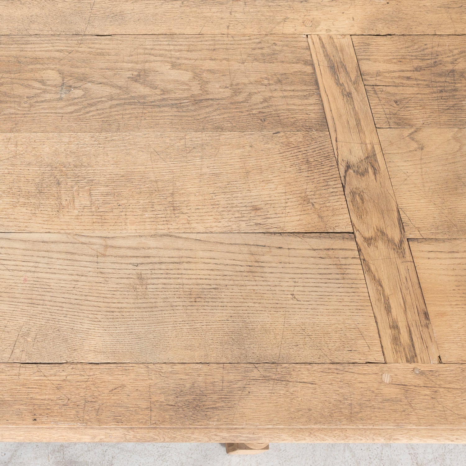 19th Century French Louis Philippe Period Bleached Oak Monastery Trestle Dining Table