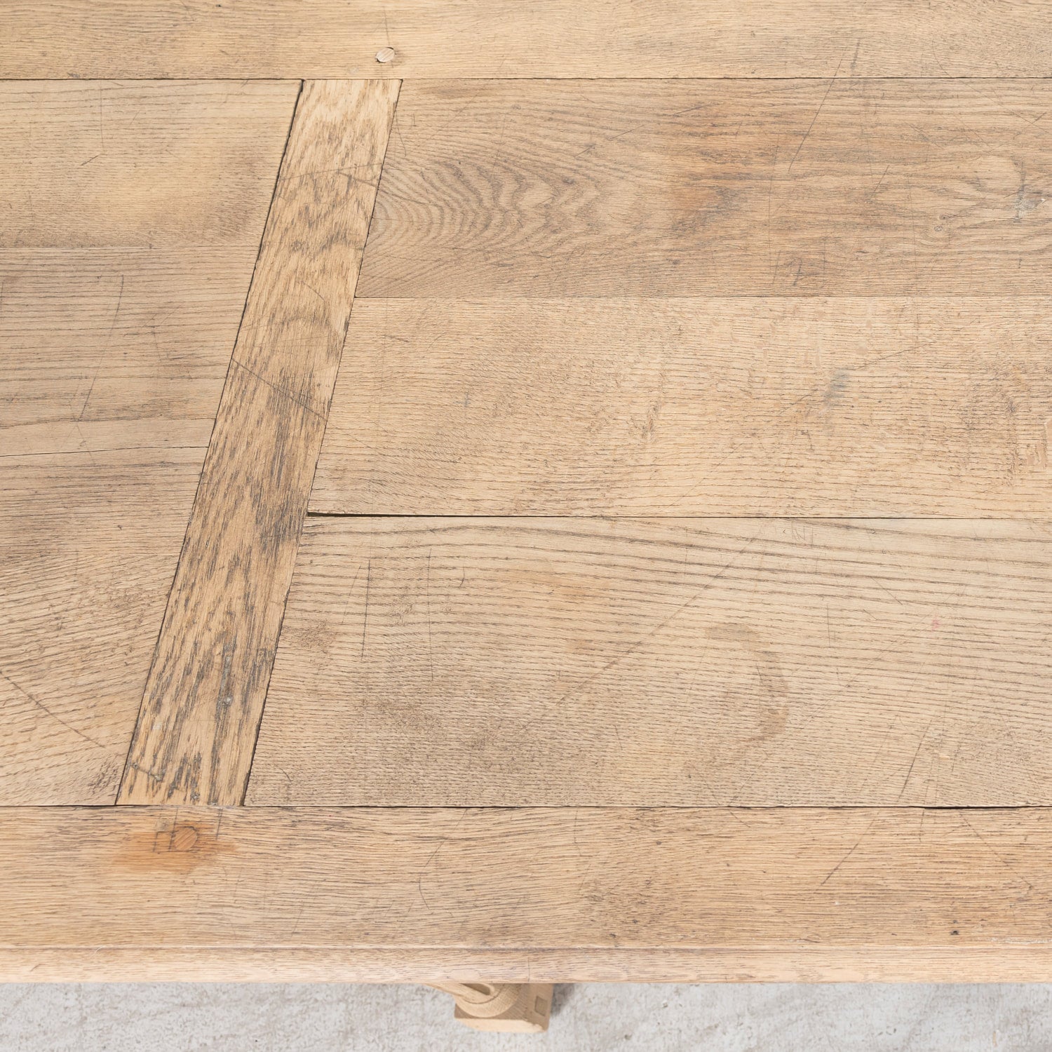 19th Century French Louis Philippe Period Bleached Oak Monastery Trestle Dining Table