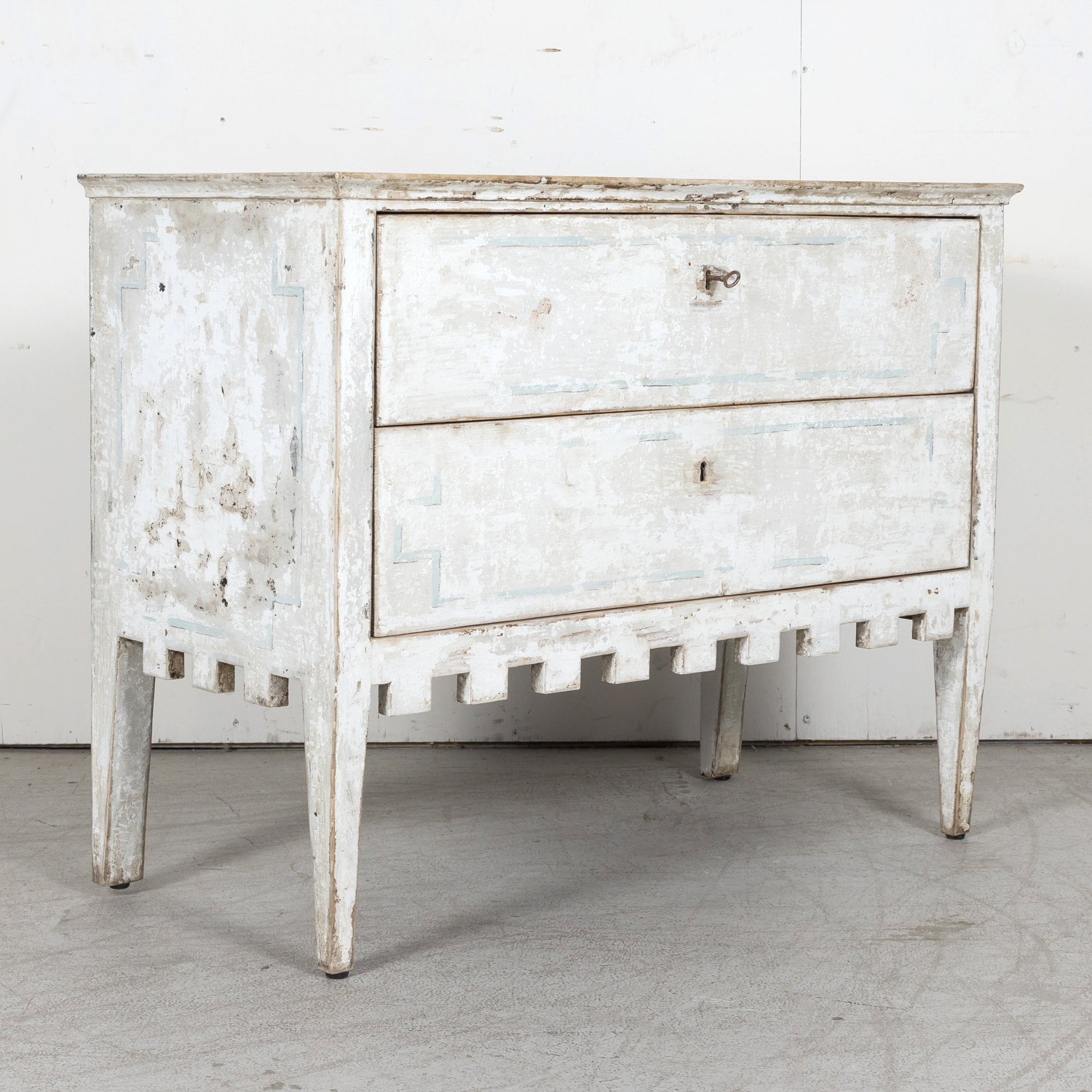 19th Century French Louis XVI Style Painted Commode Sauteuse