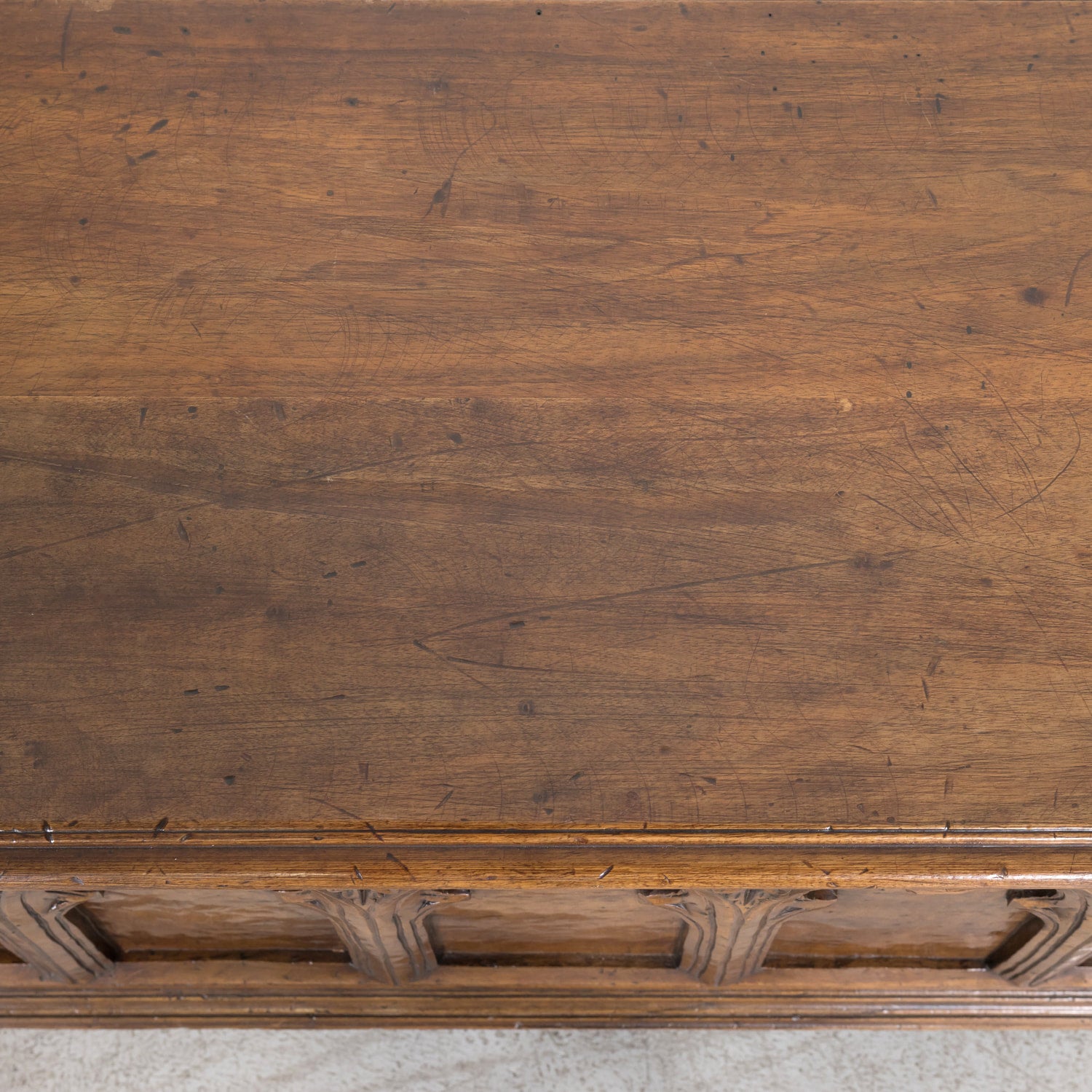 18th Century French Carved Gothic Style Walnut Coffer or Trunk