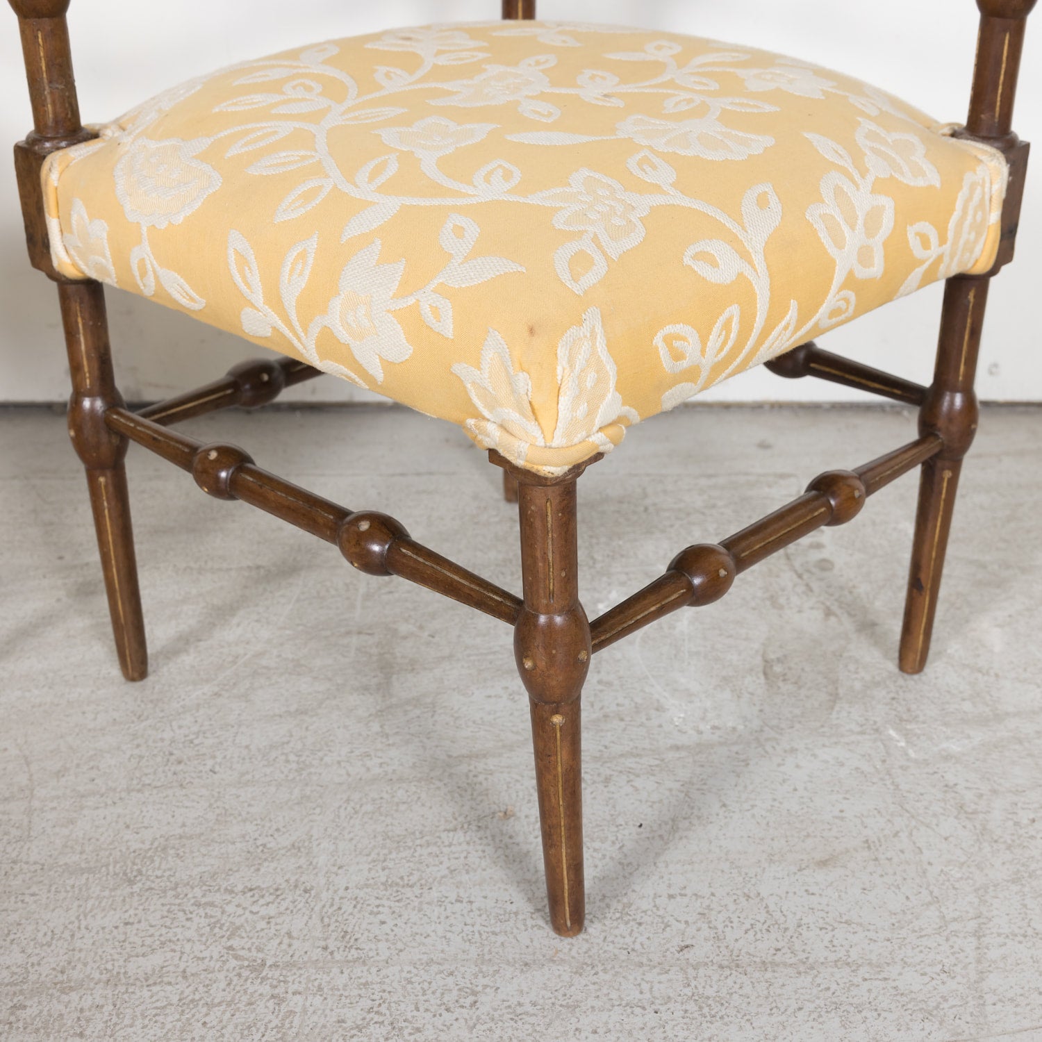 Pair of faux bamboo corner chairs from Normandie