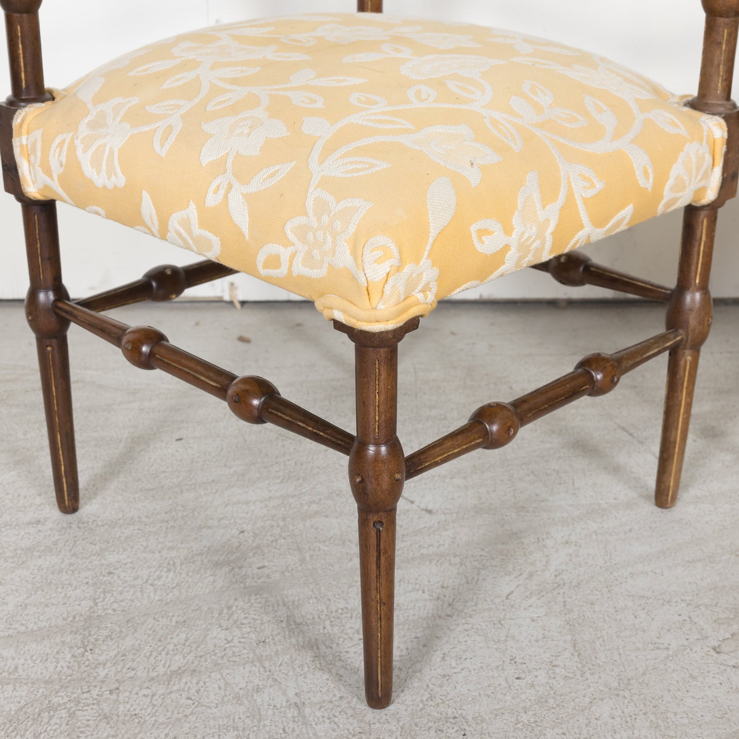 Pair of faux bamboo corner chairs from Normandie