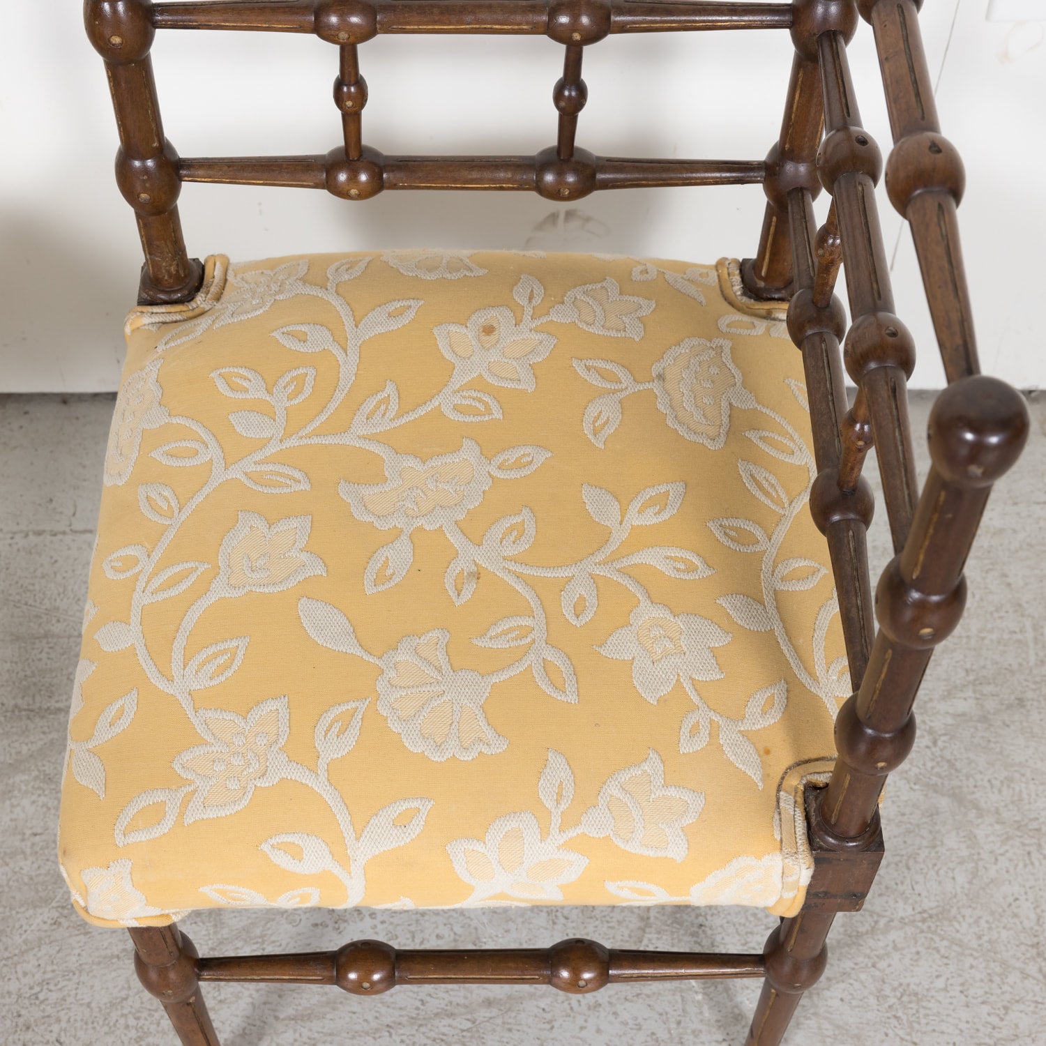 Pair of faux bamboo corner chairs from Normandie