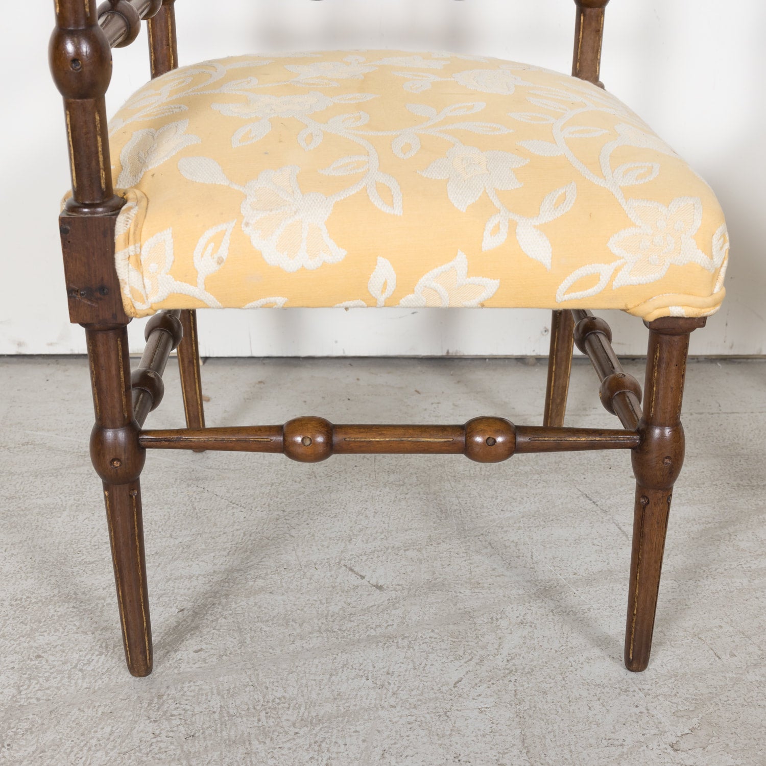 Pair of faux bamboo corner chairs from Normandie