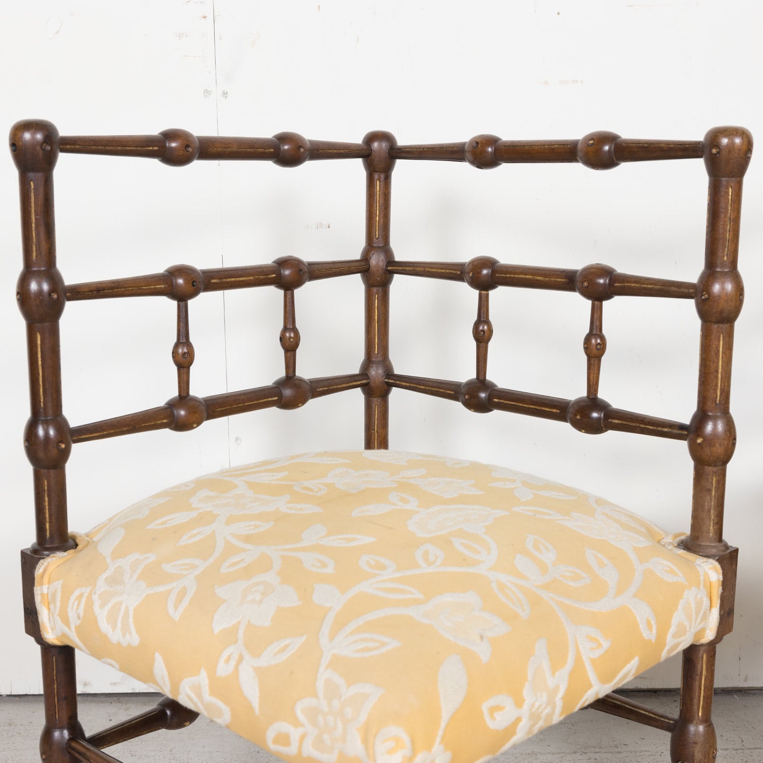 Pair of faux bamboo corner chairs from Normandie